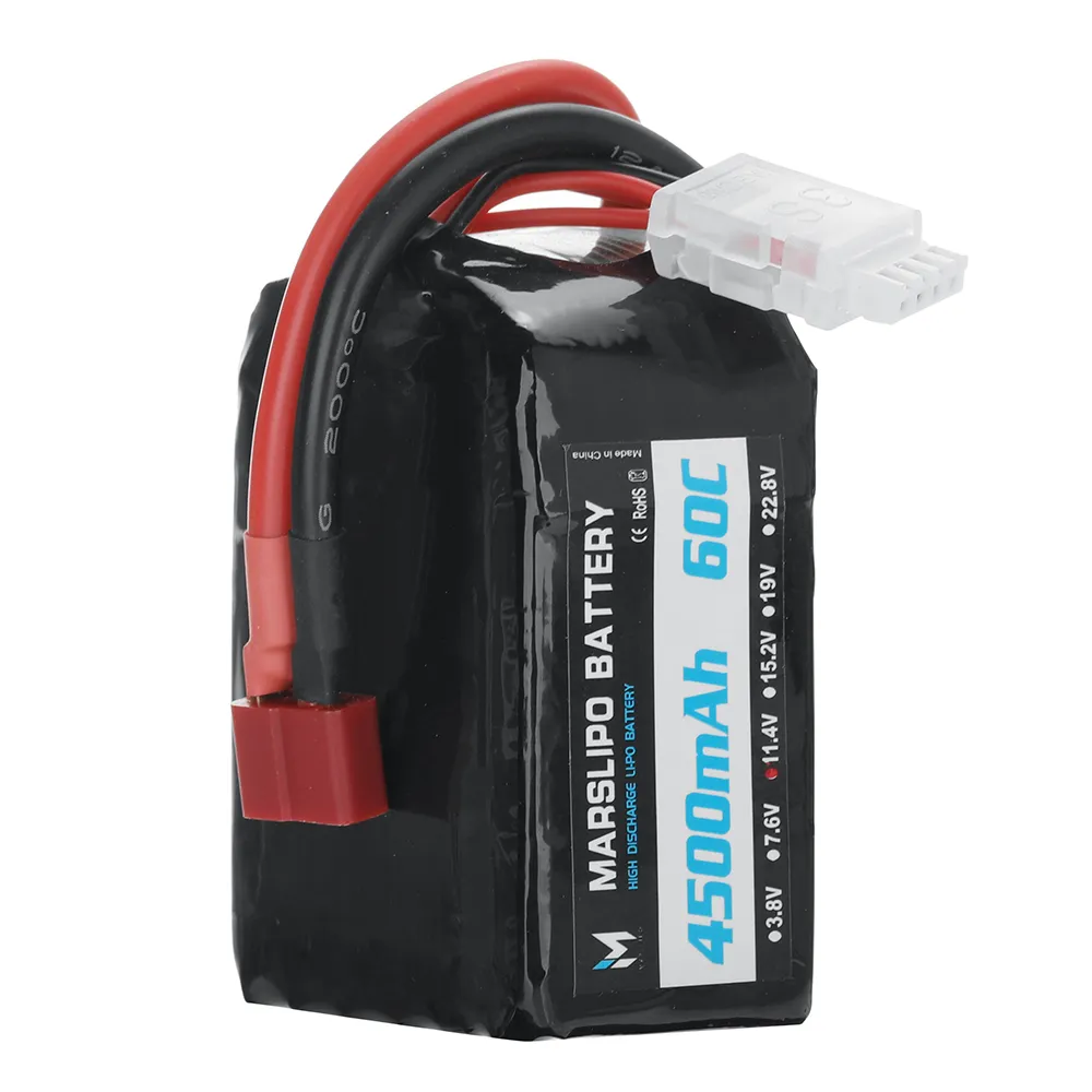 MARSLIPO 11.4V 4500mAh 60C 3S Lipo Battery T Plug with XT60 Adapter for RC Model Toys