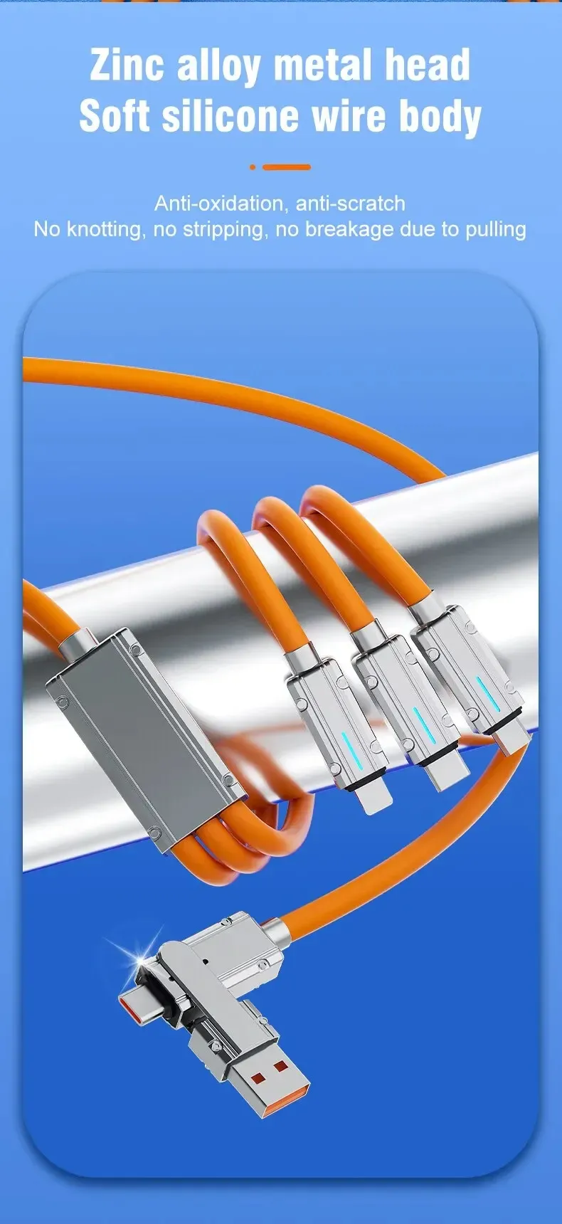 120W USB-A/USB-C 轉 USB-C/iP/Micro USB 線 快速充電資料傳輸 加厚鍍錫銅芯線 1.2M 適用於 iPhone 16 16 Pro 15 14 13 Pro Max 適用於華為 Mate 70 Pro 適用於小米 15pro