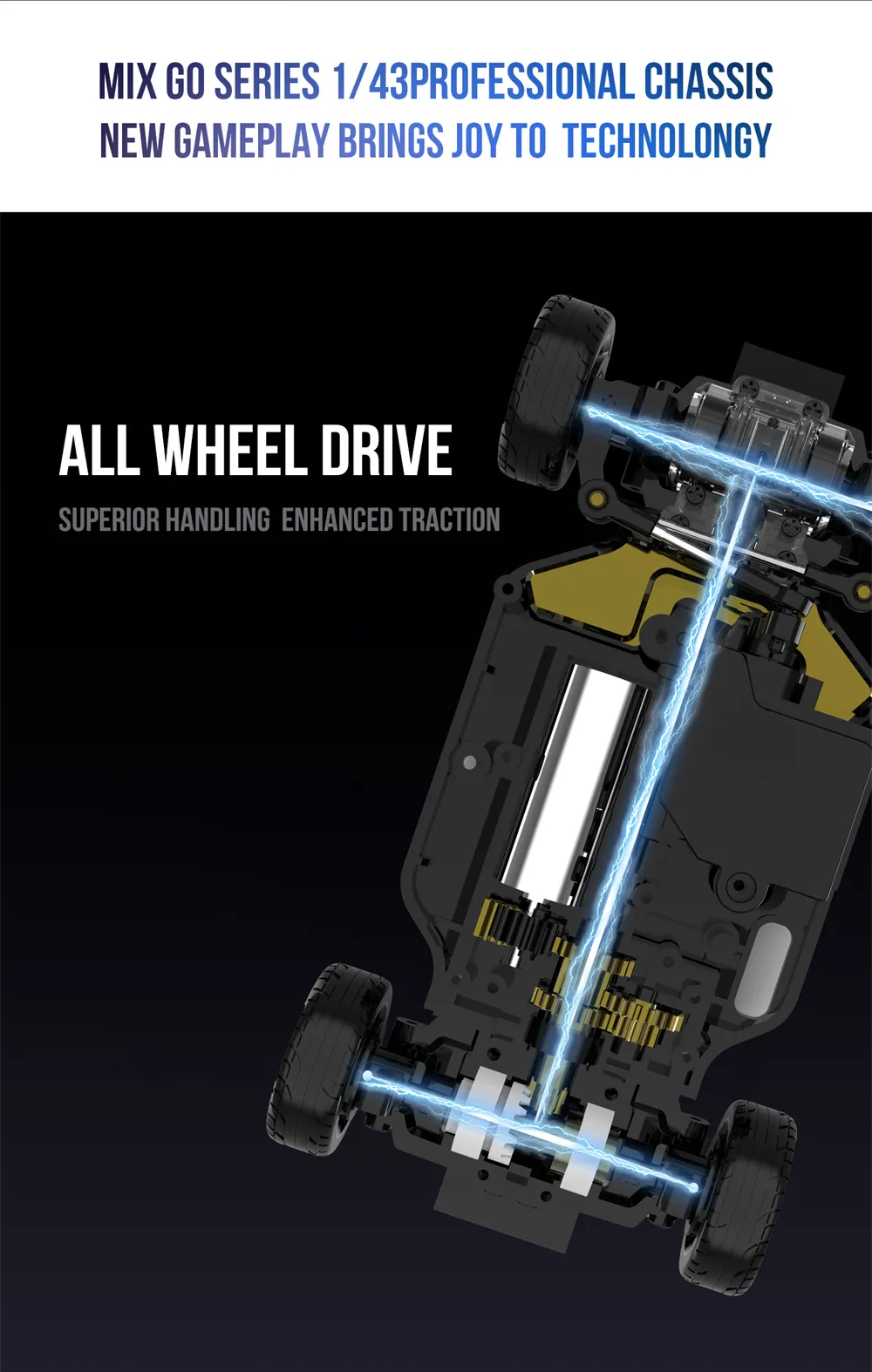 DIATONE Sniclo SNT MIX GO MG044 RTR 1/43 2.4G 4WD Drift RC Car avec gyroscope LED Light Race On-Road Micro Vehicles Modèles Jouets