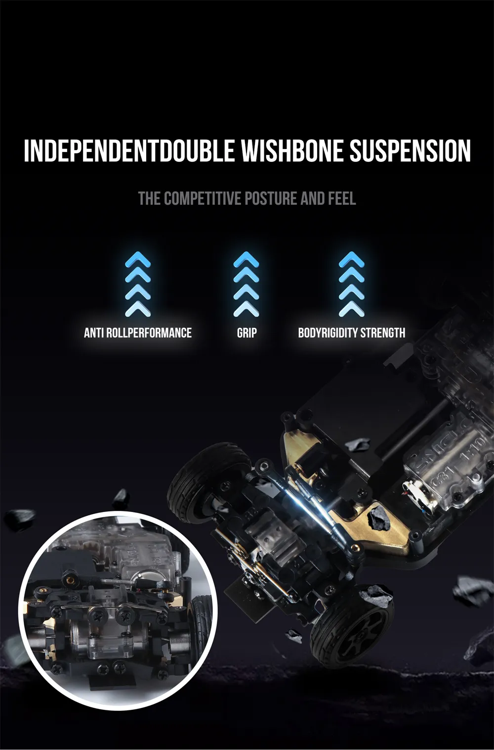 DIATONE Sniclo SNT MIX GO MG044 RTR 1/43 2.4G 4WD Drift RC Car avec gyroscope LED Light Race On-Road Micro Vehicles Modèles Jouets