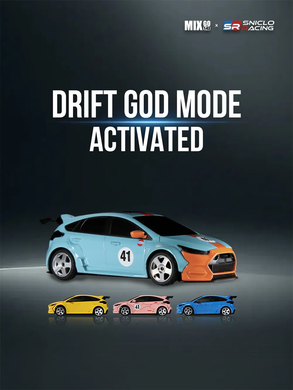 DIATONE Sniclo SNT MIX GO MG044 RTR 1/43 2.4G 4WD Drift RC Car avec gyroscope LED Light Race On-Road Micro Vehicles Modèles Jouets