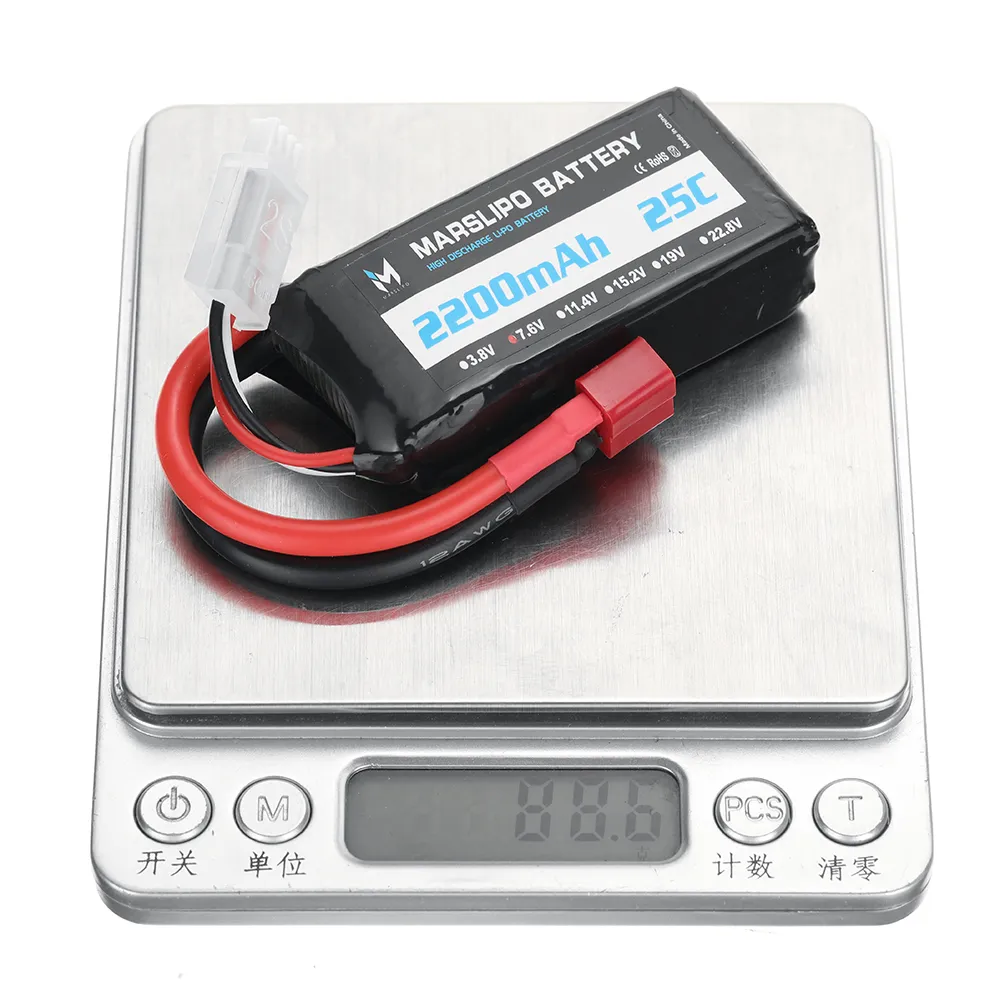 MARSLIPO 7.6V 2200mAh 25C 2S Lipo Battery T Plug with XT60 Adapter for RC Model Toys MARSLIPO 7.6V 2200mAh 25C 2S Lipo Battery T Plug with XT60 Adapter for RC Model Toys