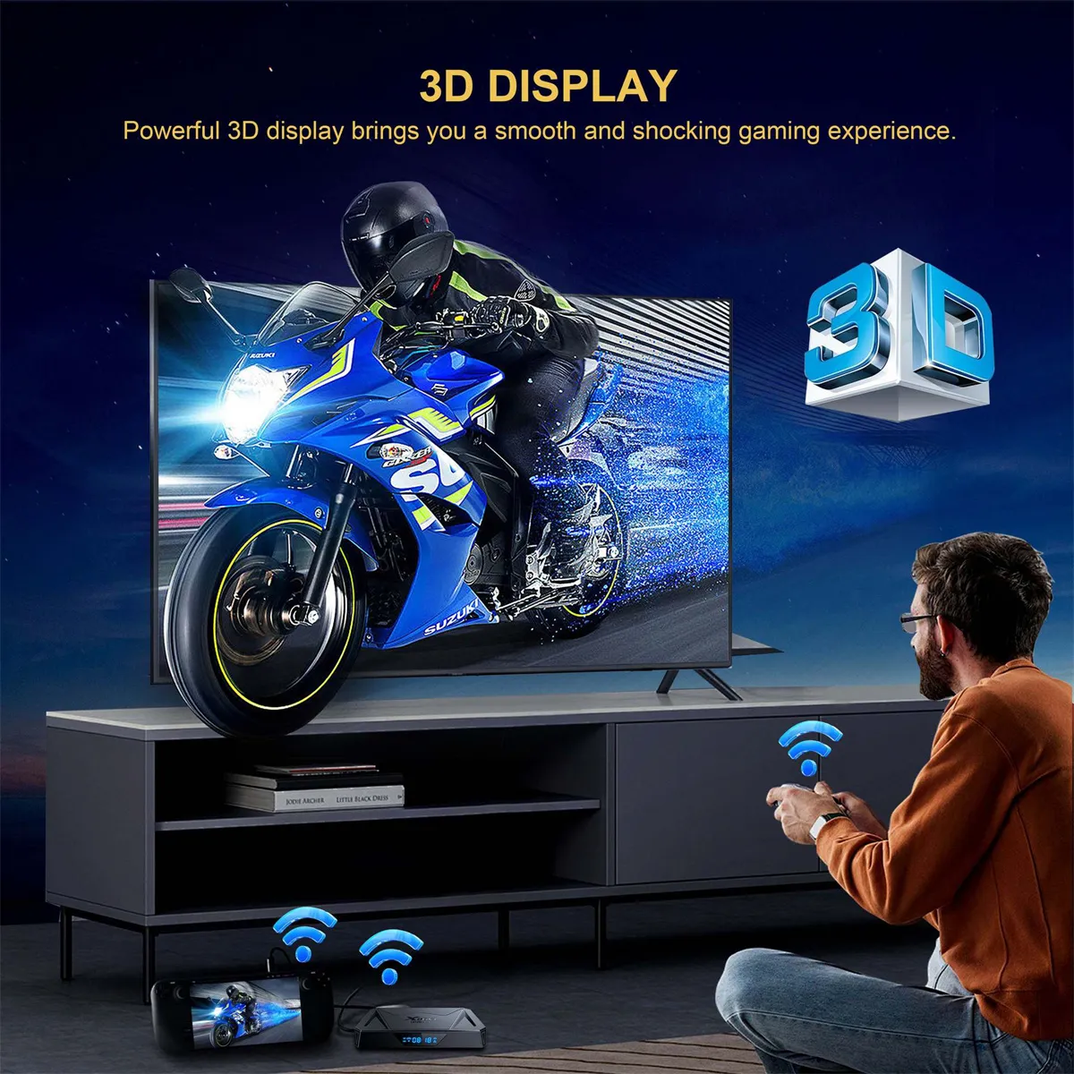 X96QPRO+ 4+64G TV Box Android 14 Allwinner H728 Octa-core 1000M LAN Supporto WiFi6 2.4G/5G e BT5 Lettore multimediale 3D 8K Set Top Box