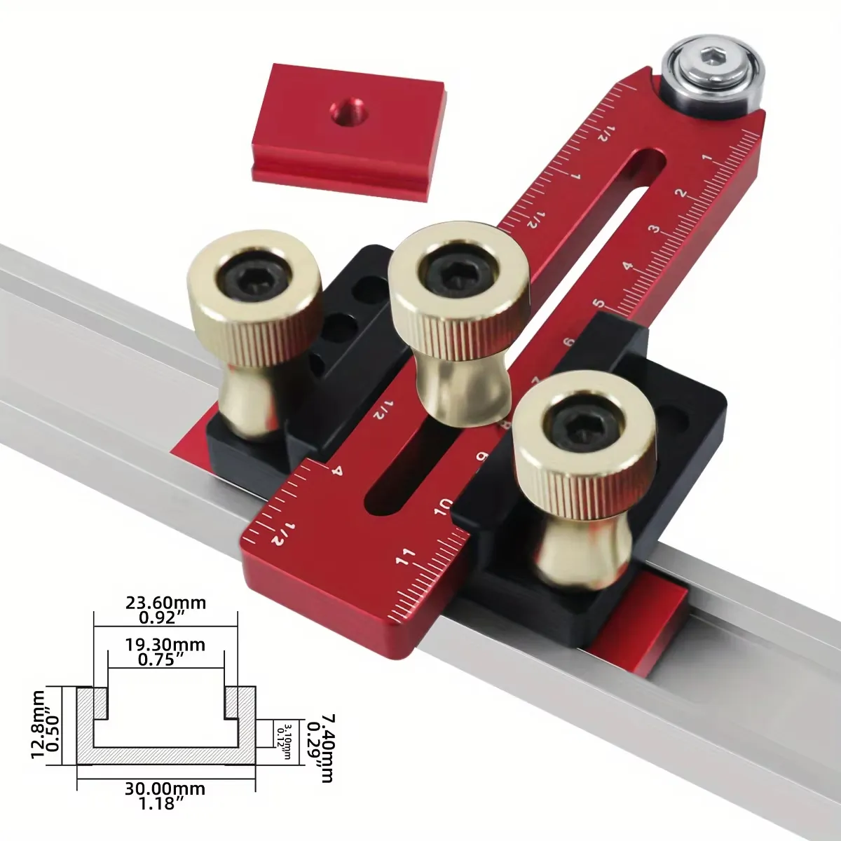 160mm Thin Ripping Jig Table Saw Guide Anodized CNC Aluminum Alloy Fits 3/8 & 3/4 Slots High Precision Adjustable Rust Resistant
