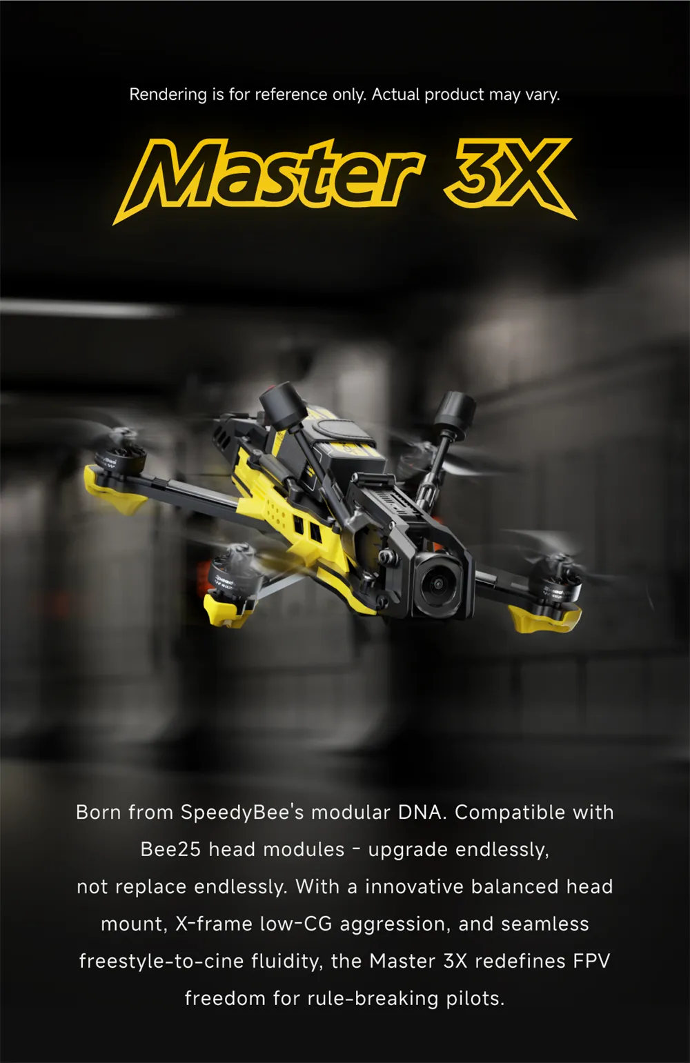 SpeedyBee Master 3X Modular 171mm 4S F4 FPV Racing Drone PNP BNF with O4 Pro / Power Version Optional