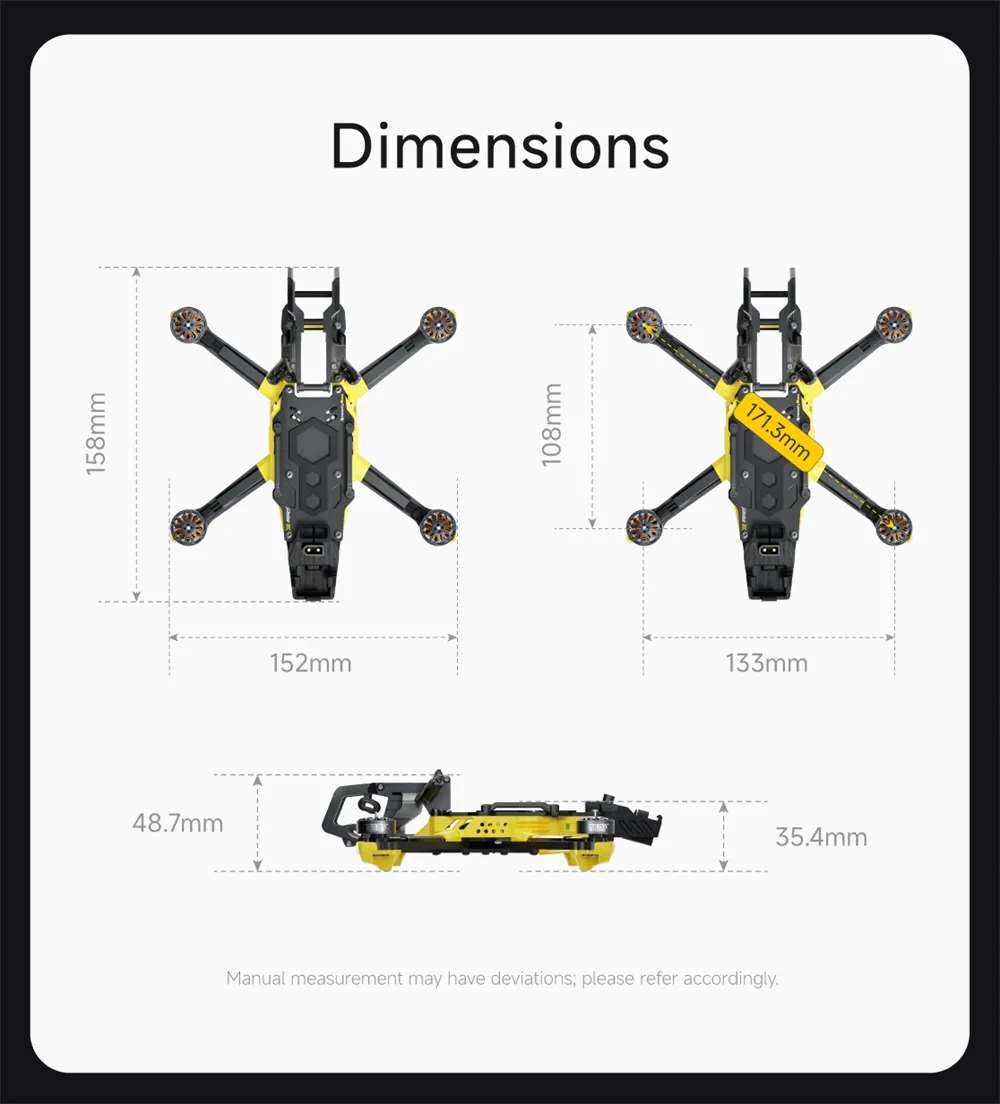 SpeedyBee Master 3X Modular 171mm 4S F4 FPV Racing Drone PNP BNF with O4 Pro / Power Version Optional