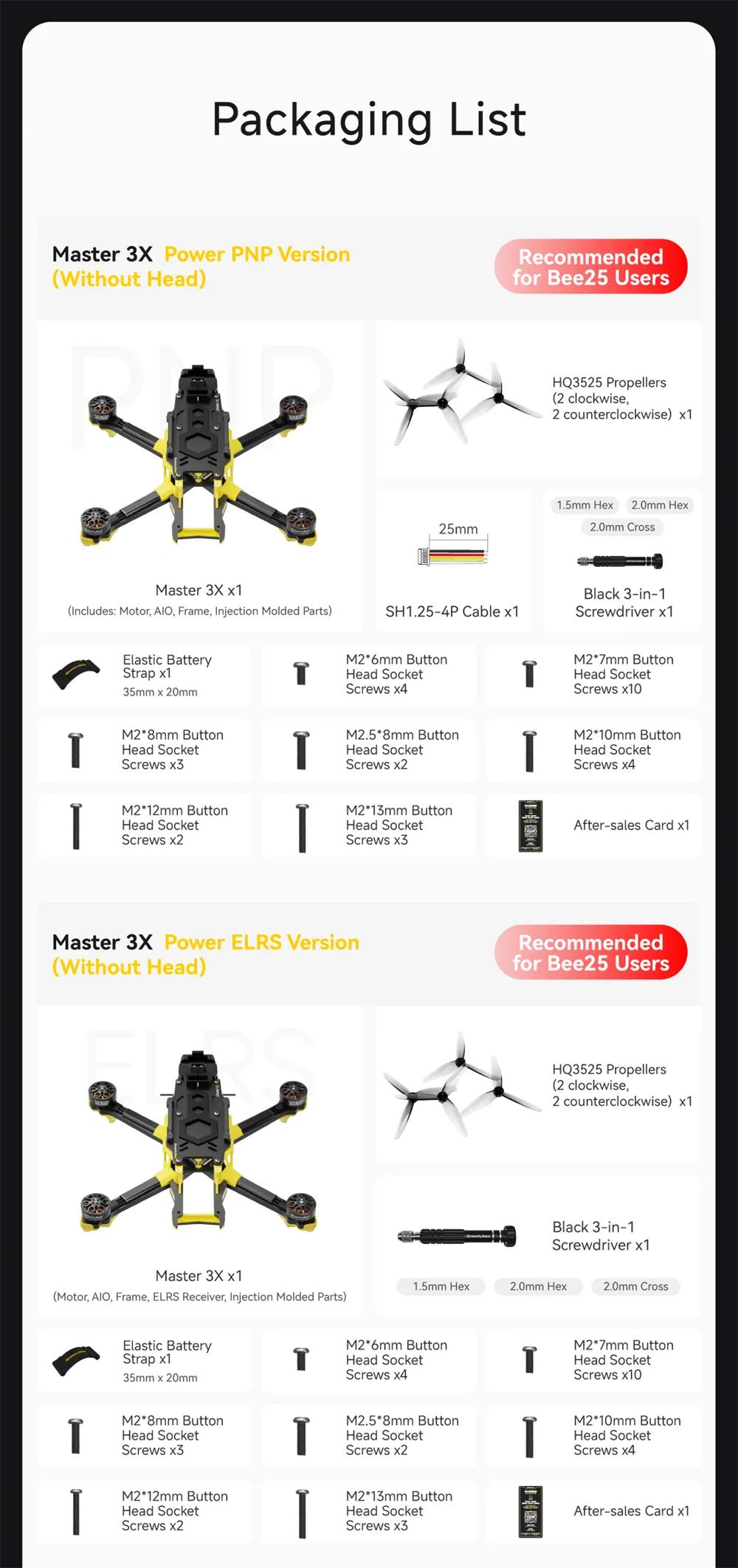 SpeedyBee Master 3X Modular 171mm 4S F4 FPV Racing Drone PNP BNF with O4 Pro / Power Version Optional