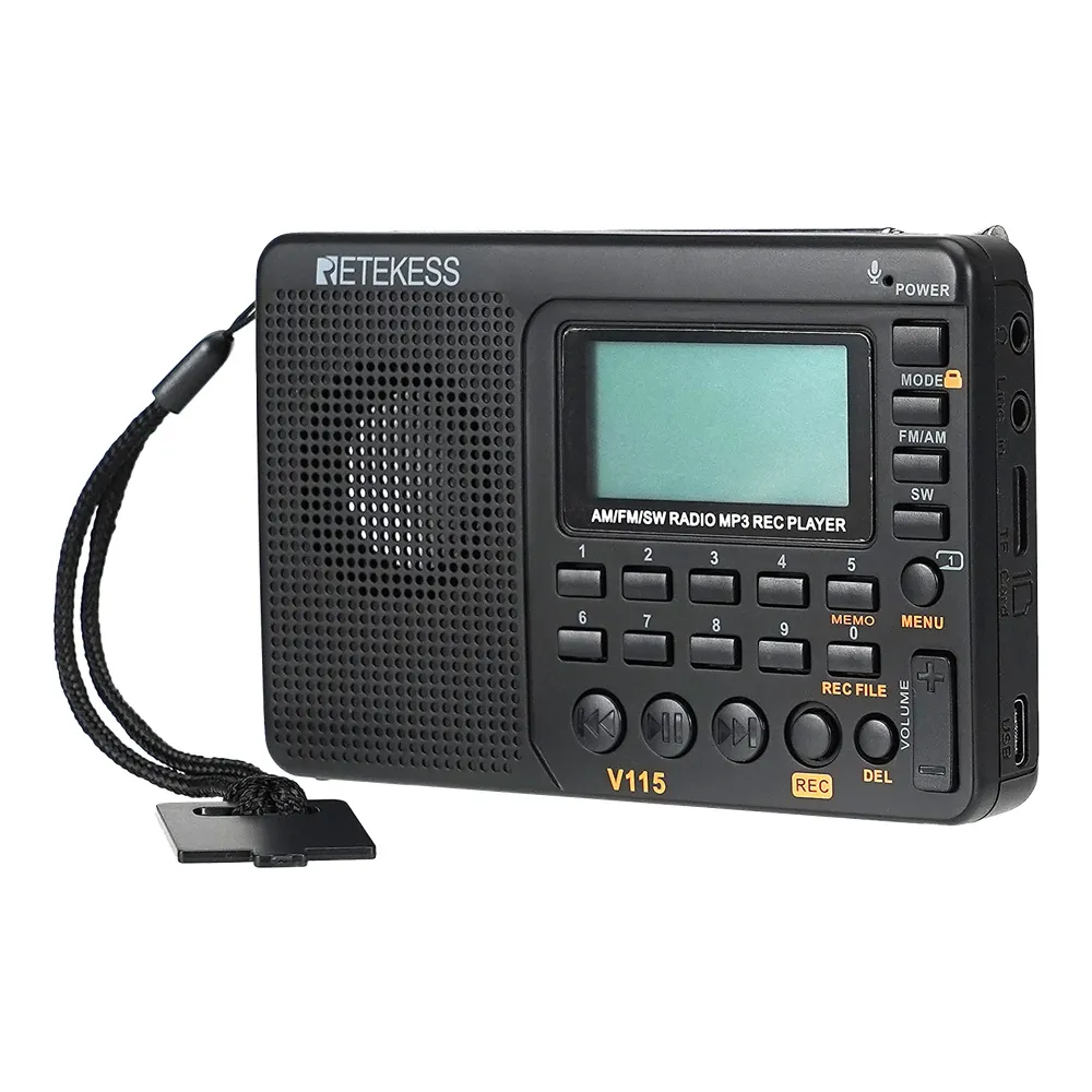 Retekess V115 Radio FM AM SW Portable Radios AM FM Rechargeable Shortwave Radio Battery Powered Full Waves USB Recorder For Gift Retekess V115 Radio FM AM SW Portable Radios AM FM Rechargeable Shortwave Radio Battery Powered Full Waves USB Recorder For Gift