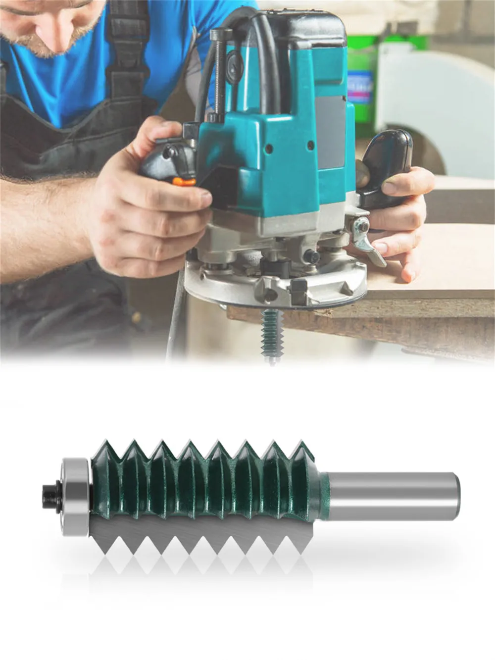 12mm Shank Reversible Finger Glue Joint Router Bit Bearing Finger Joint Router Bit for DIY Door Table Cabinet Shelve Furniture