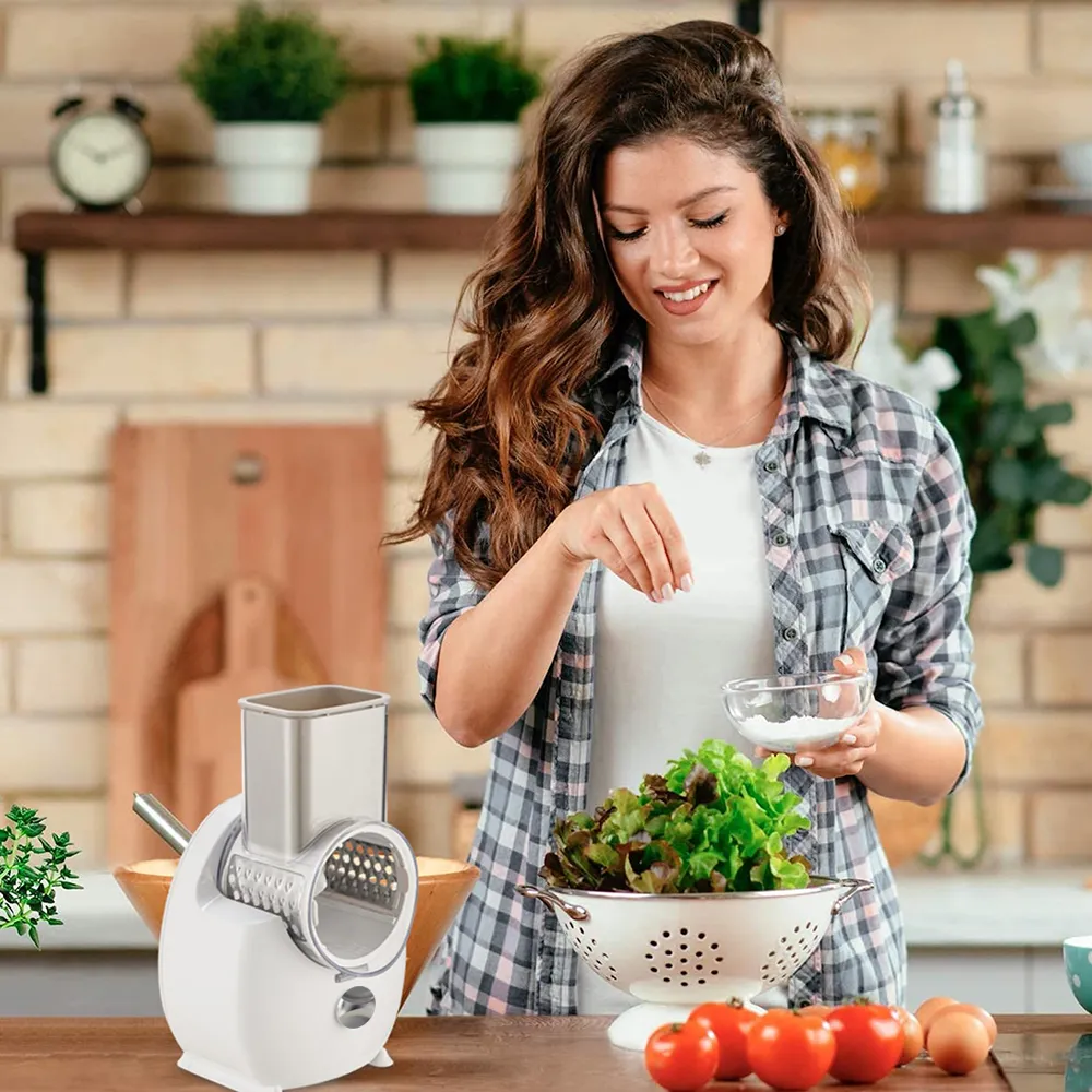 50W Multifunctional Vegetable Cutter Kitchen Drum Electric Vegetable Cutter Vegetable Slicer Potato Grater Electric Cheese Grater