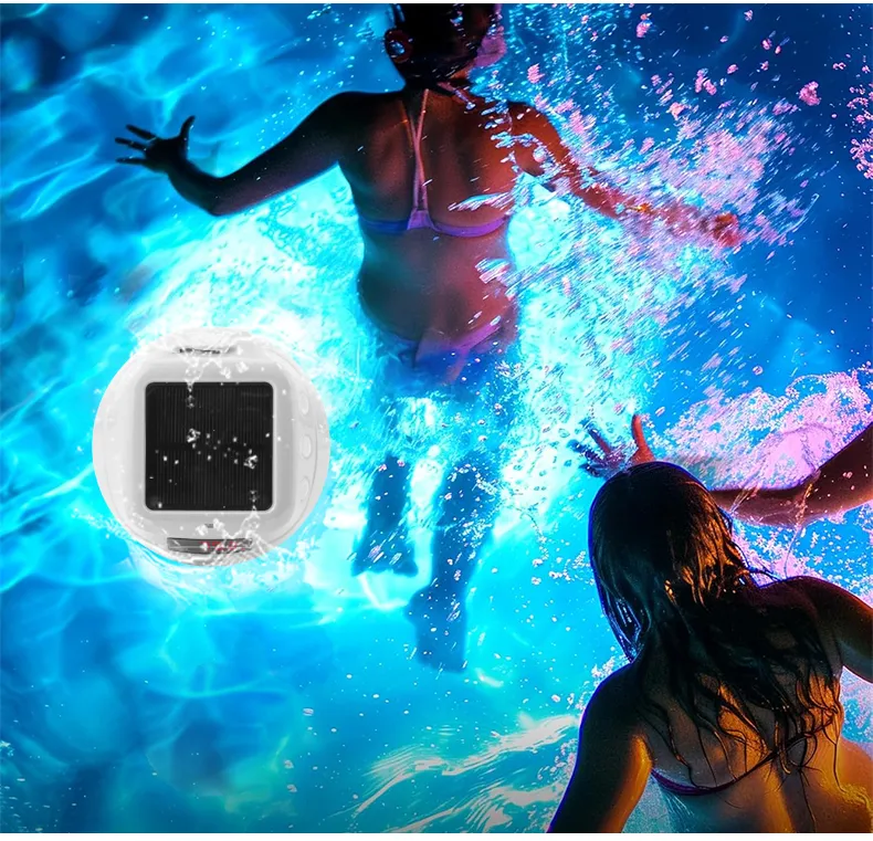 Wireless Solar Powered Pool Thermometer IP68 Waterproof RGB Ambient Light Temperature Display Smart Timer Child Lock 2200mAh Battery Smart Home Automation Solar Energy Savings Device