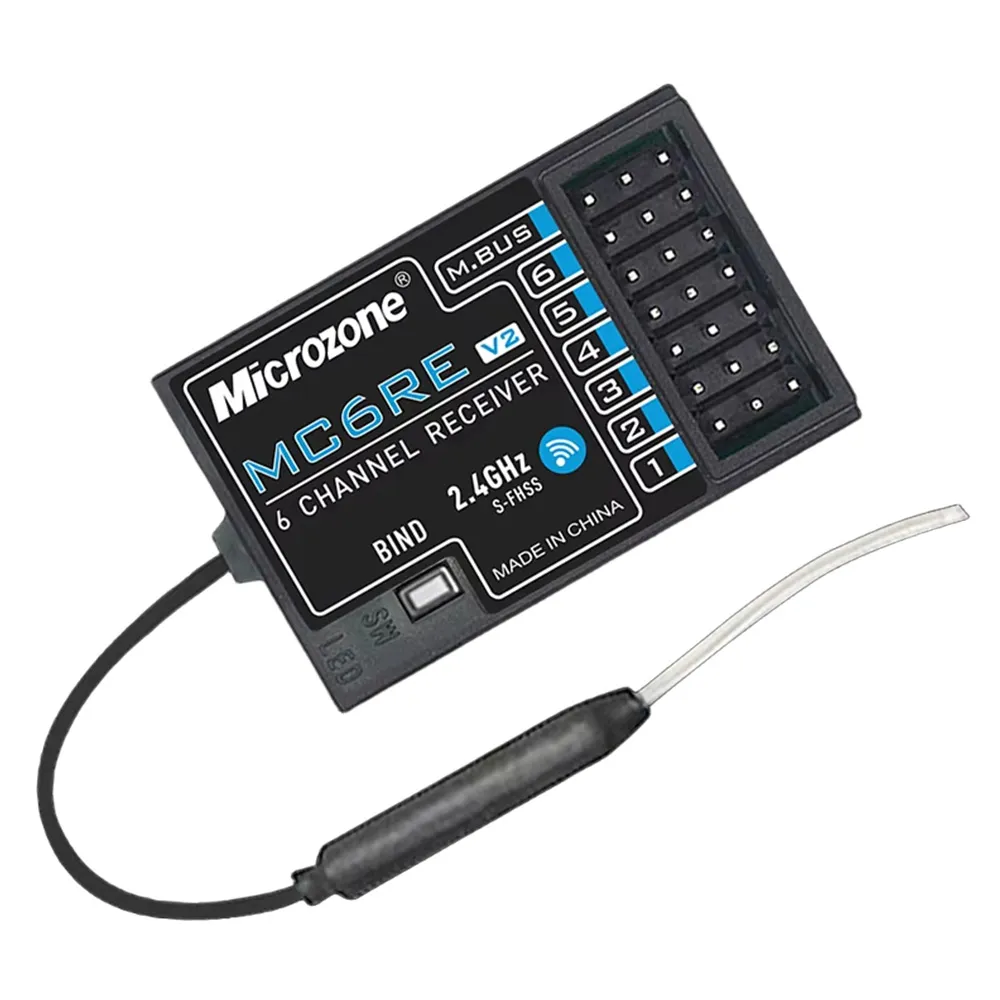 Microzone MC7RE V2 2.4GHz 7CH Dual Antenna PWM SBUS RC Receiver Support Mc6mini Mc7mini Mc8mini Transmitter for RC Airplane Car Boat Vehicle Models