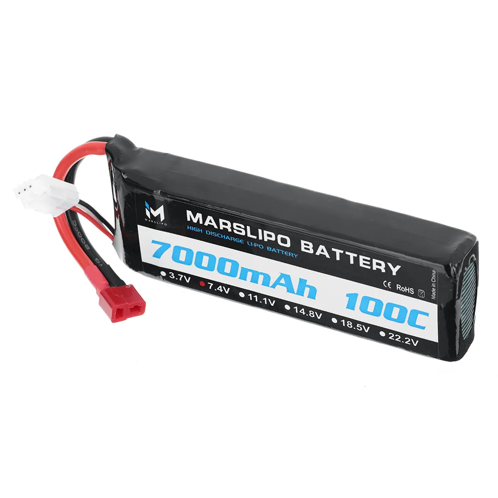 MARSLIPO 7.4V 7000mAh 100C 2S Lipo Battery T Plug with XT60 Adapter for RC Model Toys MARSLIPO 7.4V 7000mAh 100C 2S Lipo Battery T Plug with XT60 Adapter for RC Model Toys