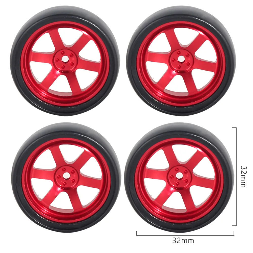 4PCS LDRC LD1801 LD1802 LD1803 LD1804 1/18 RC Car Upgraded Parts Drift Tires Metal Wheel Rims/Racing Tyres Vehicles Models Spare Accessories