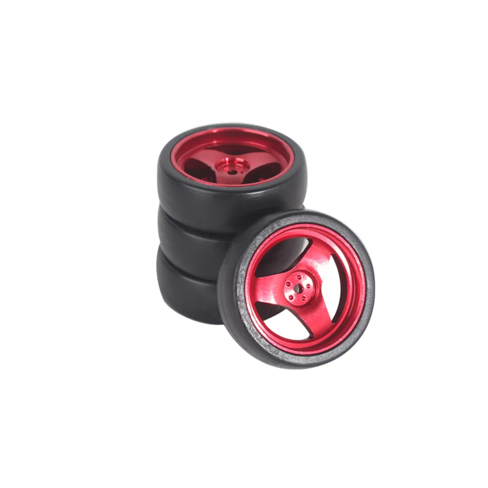 4PCS LDRC LD1801 LD1802 LD1803 LD1804 1/18 RC Car Upgraded Parts Drift Tires Metal Wheel Rims/Racing Tyres Vehicles Models Spare Accessories