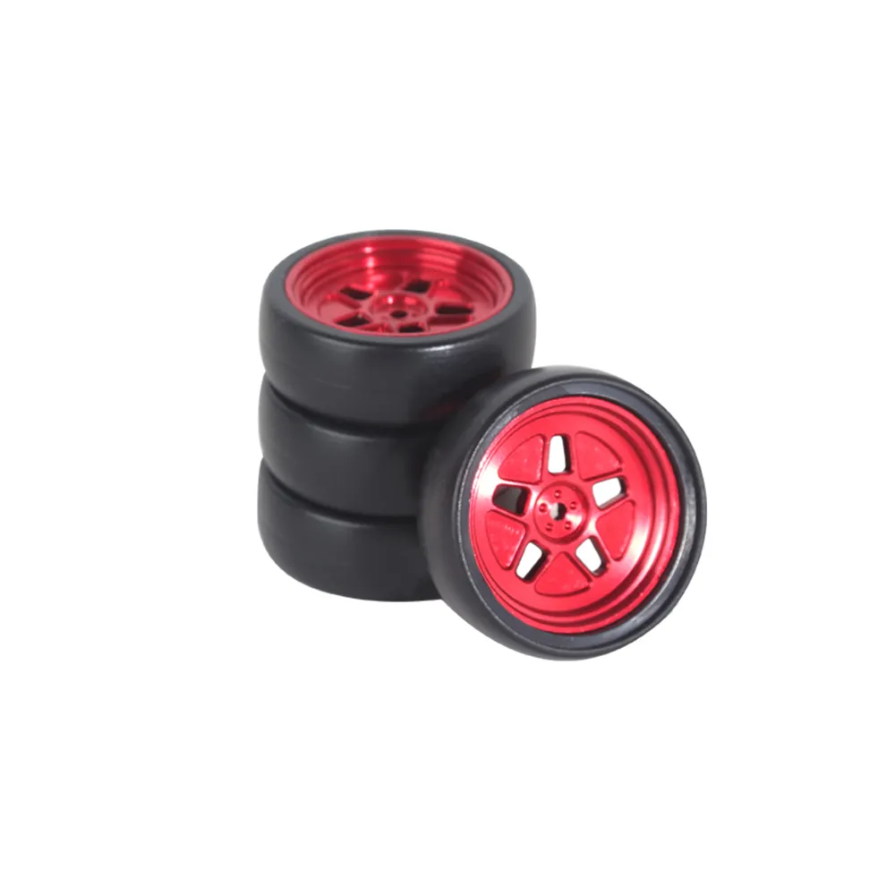 4PCS LDRC LD1801 LD1802 LD1803 LD1804 1/18 RC Car Upgraded Parts Drift Tires Metal Wheel Rims/Racing Tyres Vehicles Models Spare Accessories