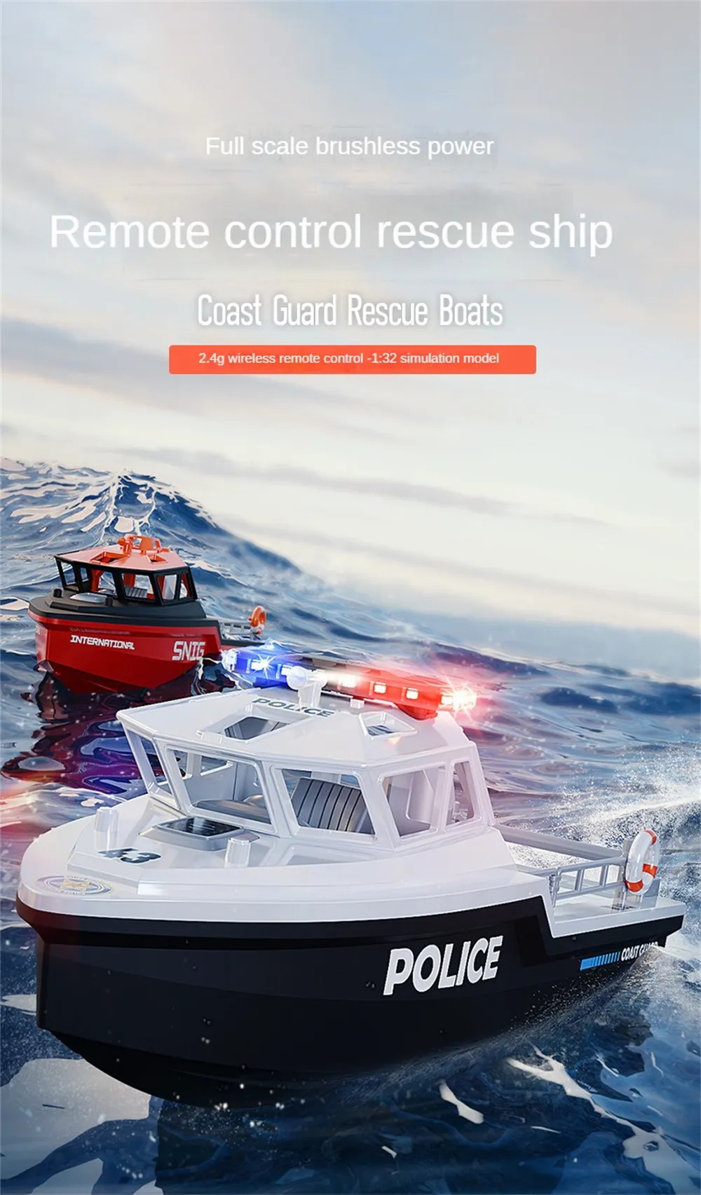 TY XIN TX694 RTR 2.4G Brushless RC Boat Waterproof Rescue Remote Control Ship High Speed Vehicles Models Toys