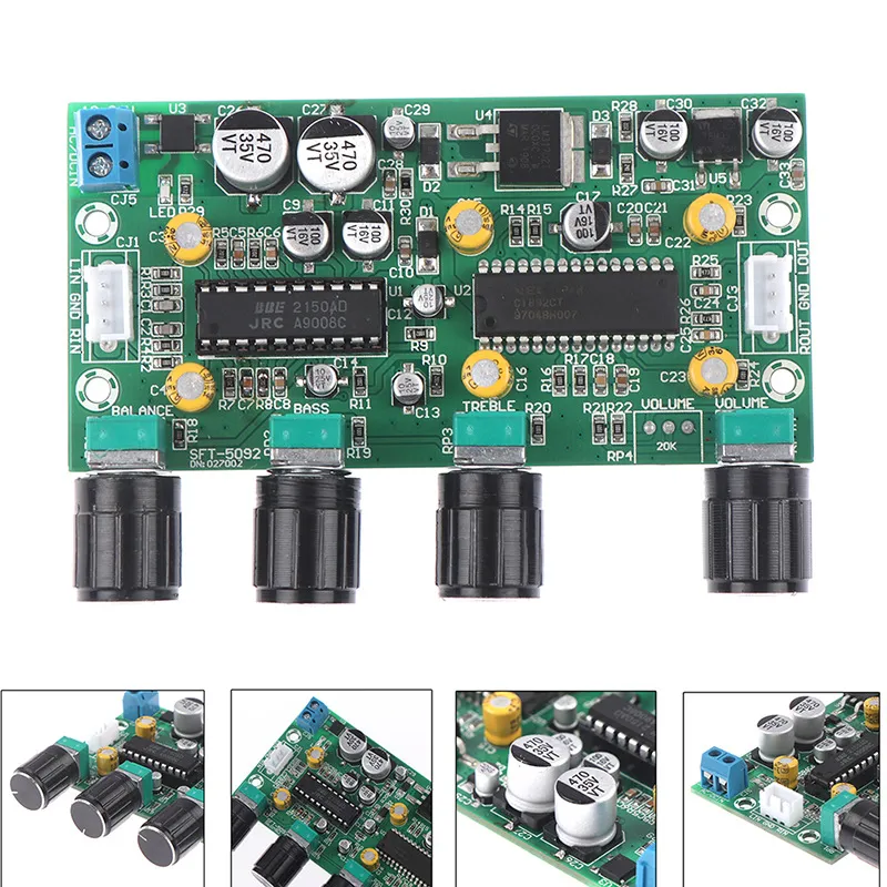 BBE2150+UPC1892T Amplifier Audio Preamplifier Tone Board Balance Treble Bass Preamp with Volume Control EQ Pre Amplifier
