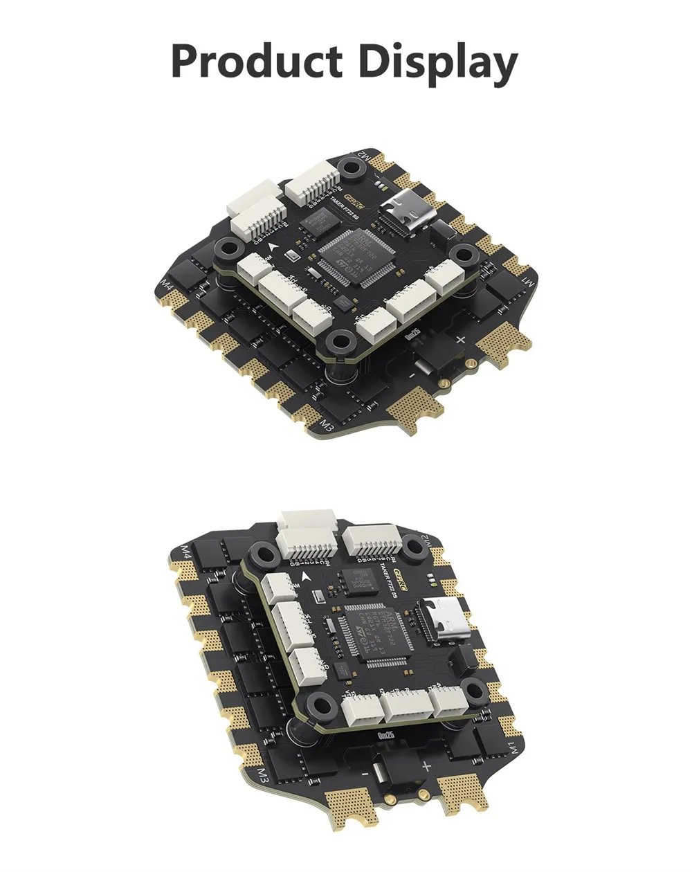 30.5×30.5mm GEPRC TAKER F722 OSD Flight Controller with 5V 12V BEC & 100A BL_S 3-8S 4in1 Brushless Stack for RC FPV Racing Drones