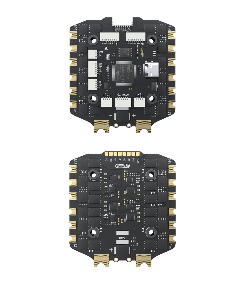 30.5×30.5mm GEPRC TAKER F722 OSD Flight Controller with 5V 12V BEC & 100A BL_S 3-8S 4in1 Brushless Stack for RC FPV Racing Drones