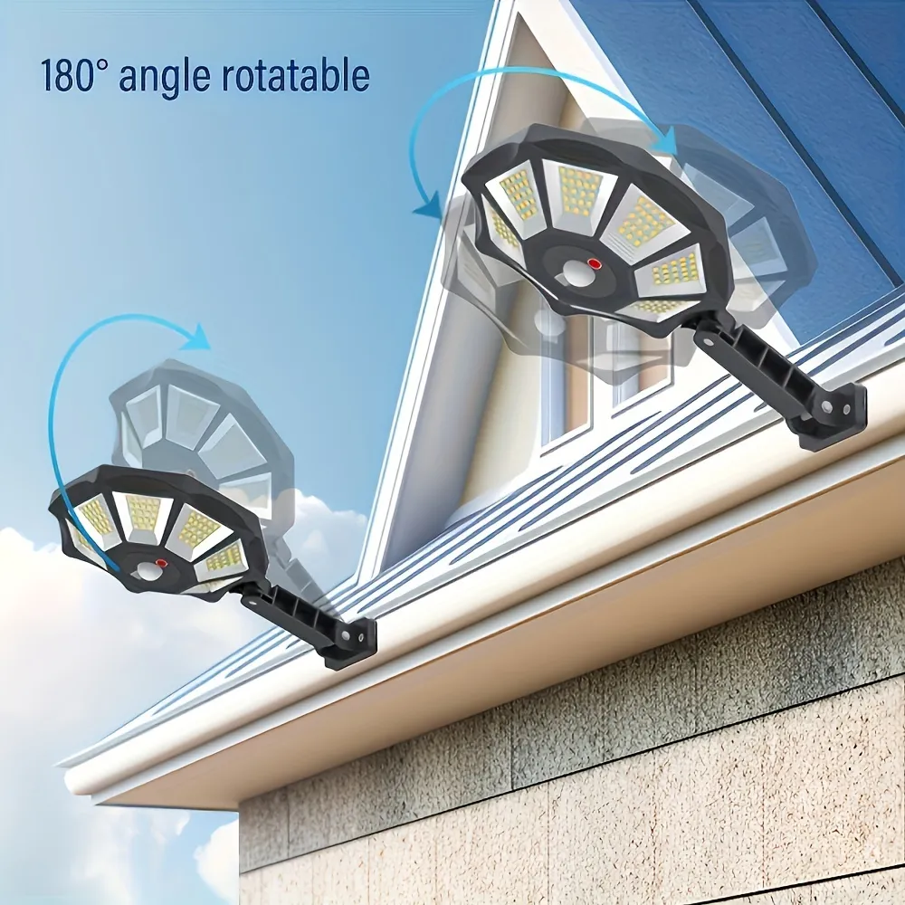 Outdoor Solar Street Light 168LED Solar Wall Light with Motion Sensor for Garden Warehouse and Exterior Wall
