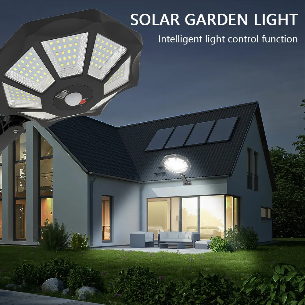 Outdoor Solar Street Light 168LED Solar Wall Light with Motion Sensor for Garden Warehouse and Exterior Wall