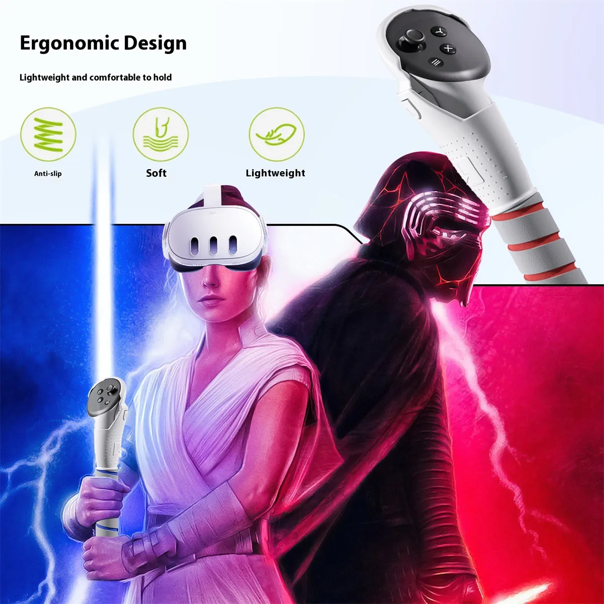 Q11 for Meta Quest3 3S VR Extension Handle Anti-Slip Gaming Controller Accessories for Golf Beat Saber Lightweight VR Gaming Accessory