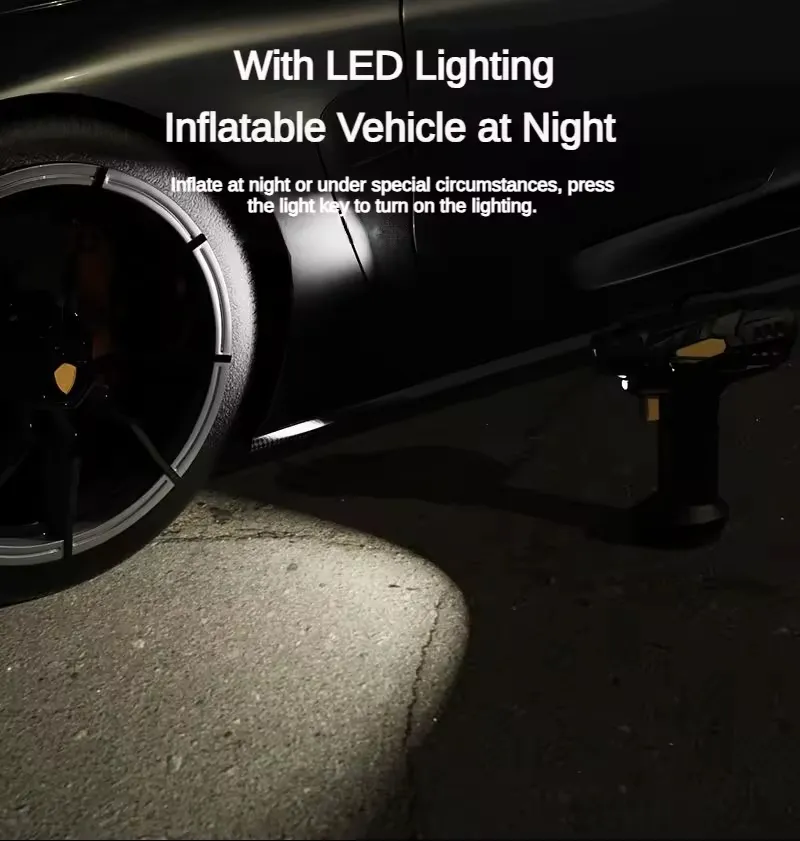 150PSI Cordless Smart Touch Inflator Pump Car Air Pump Portable Digital Display Electric Car Tire Inflator with LED Lighting