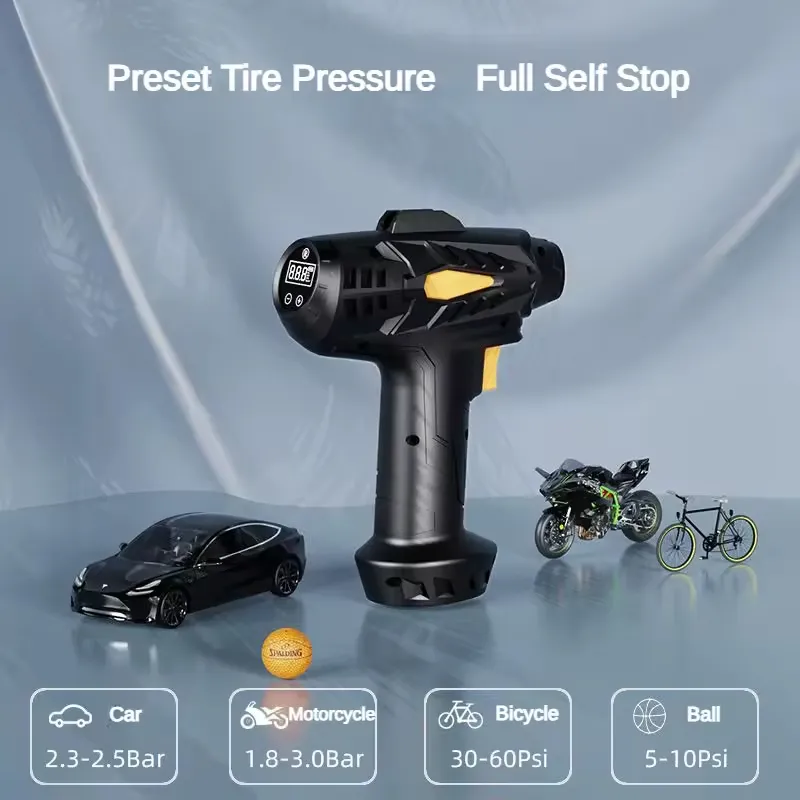 150PSI Cordless Smart Touch Inflator Pump Car Air Pump Portable Digital Display Electric Car Tire Inflator with LED Lighting