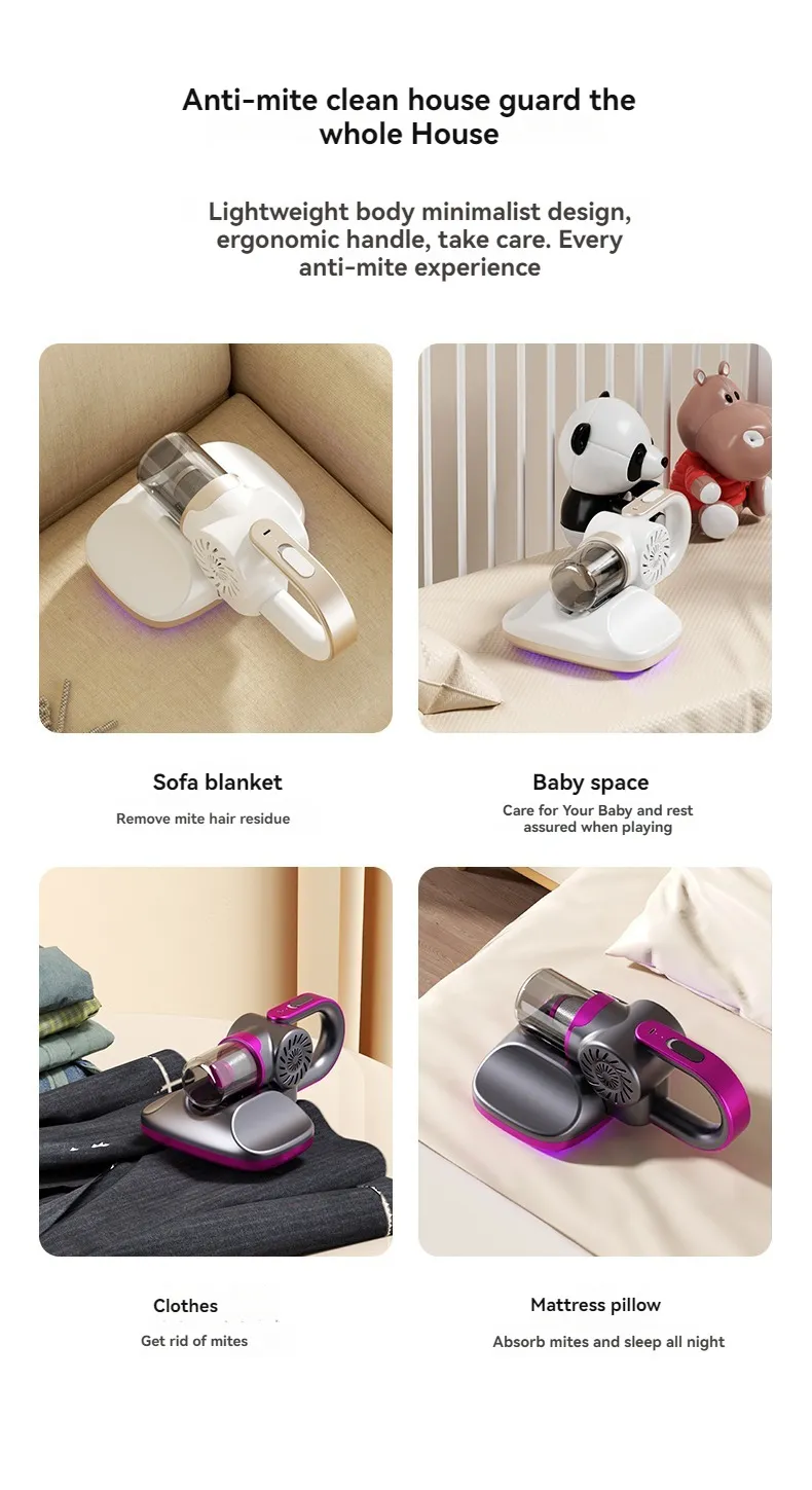 4-in-1 Handheld Dust Mite Remover 8500Pa Cordless Vacuum Cleaner Home Bed Ultraviolet Disinfection Machine Dust And Mop All-In-One Machine