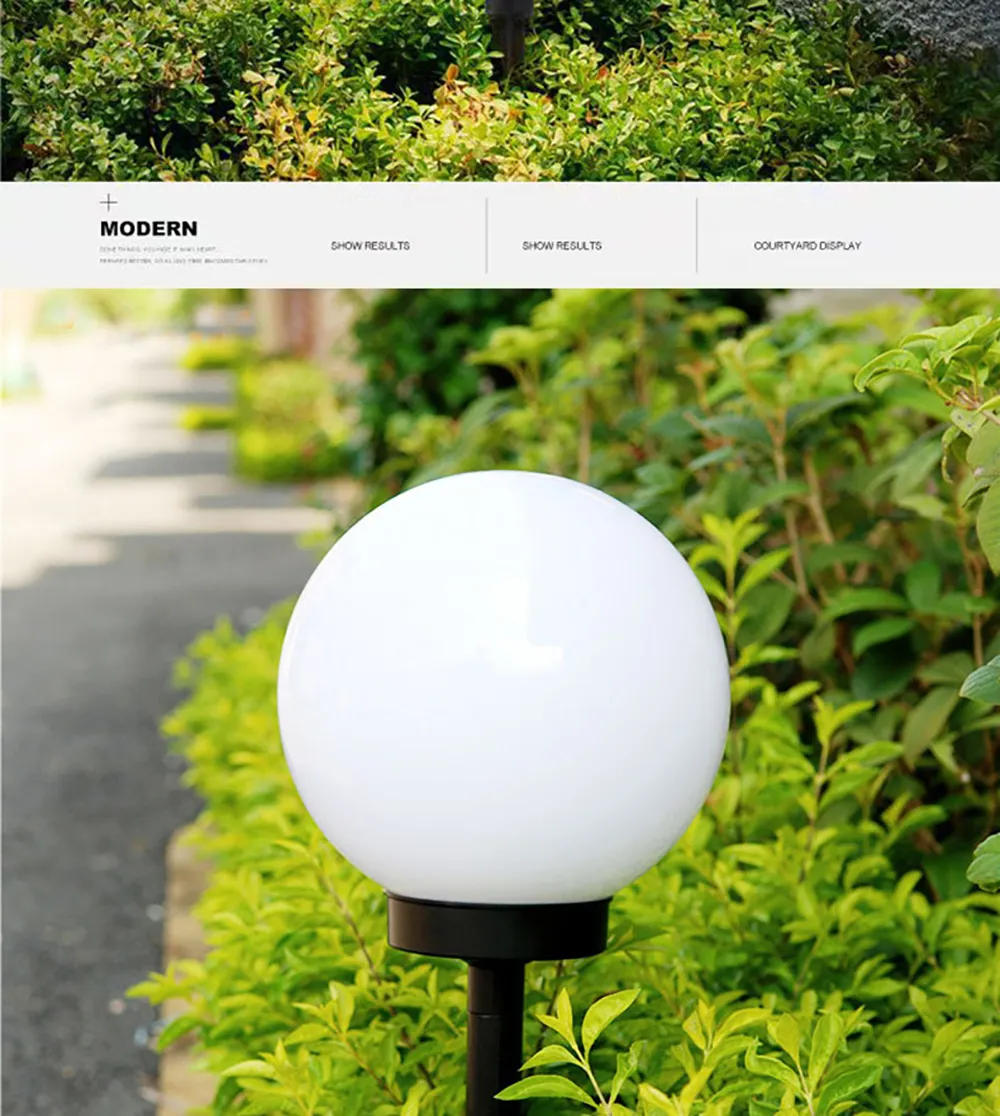 2PCS Solar Lawn Light Round Ball LED Lawn Light Courtyard Garden Park Outdoor Solar Lawn Light IP65 Waterproof