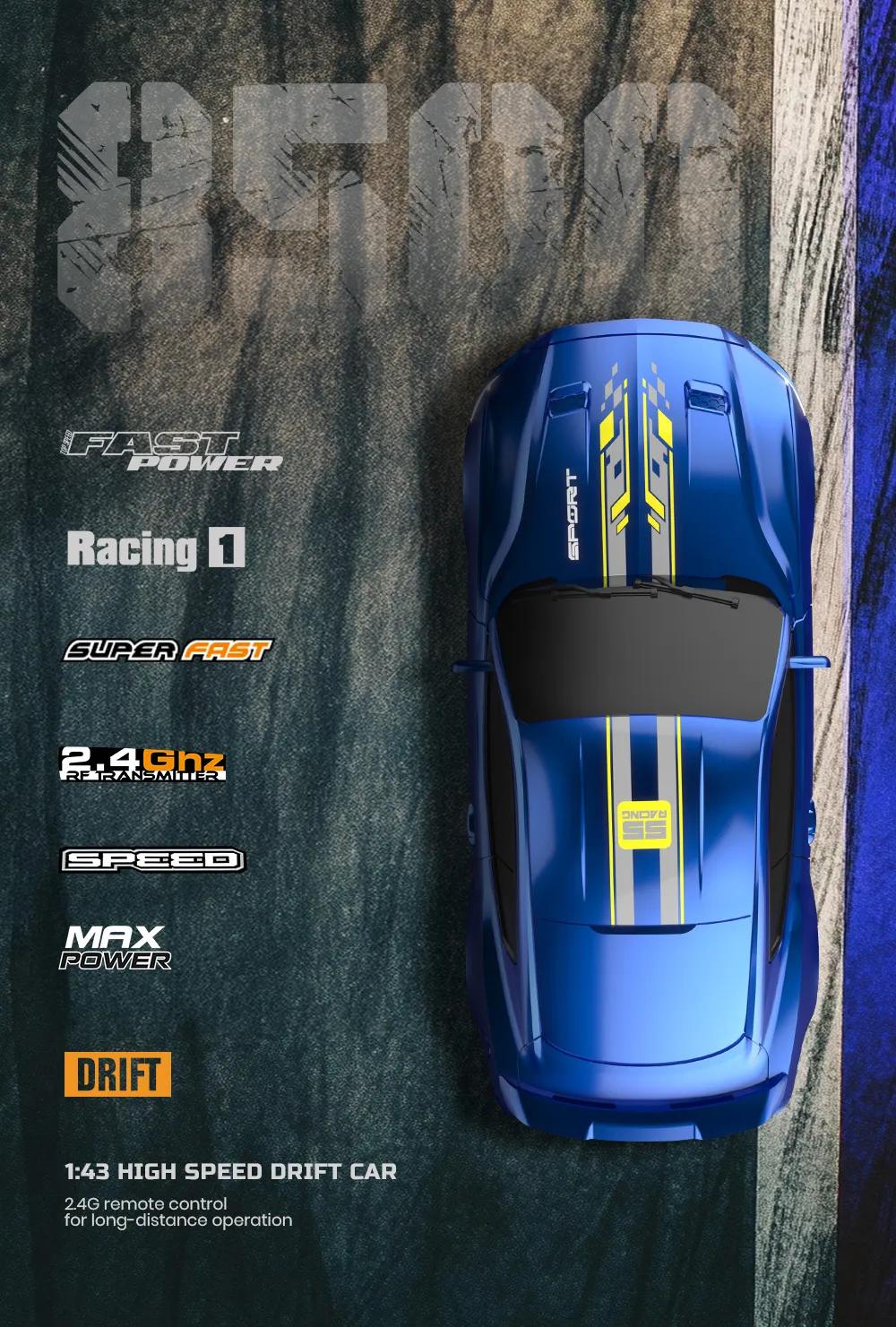 ENOZE 8500 8501 1/43 2,4G 4WD RTR Full Scale Mini Drift RC Auto LED-Leuchten Desktop-Fahrzeugmodelle