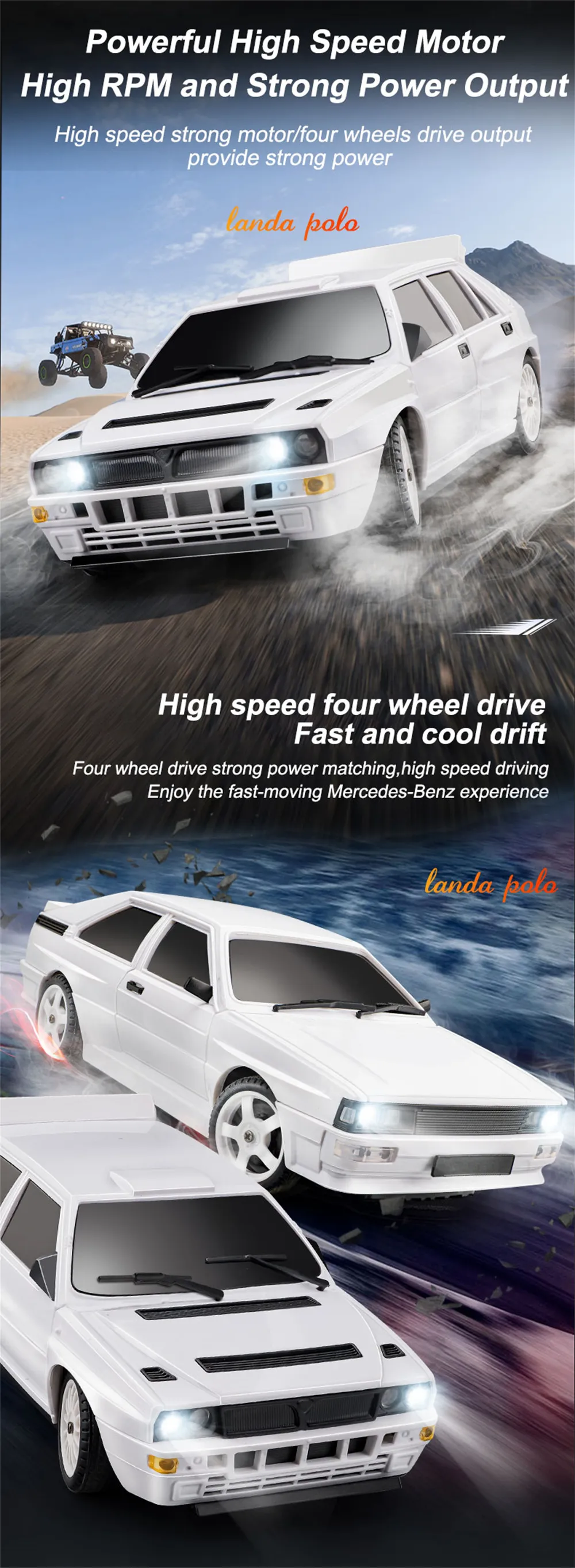 LDRC 2802 7.4V 2s Battery 206 RTR 1/28 2.4G 4WD RC Car Drift LED Light On-Road Full Proportional Racing Vehicles Models Toys
