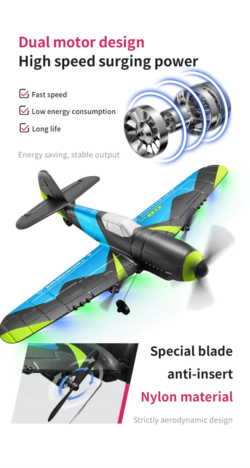 4DRC G8 2.4GHz 2CH 320mm Wingspan EPP 6-axis Gyroscope Dual-Motor Fighter RC Airplane RTF