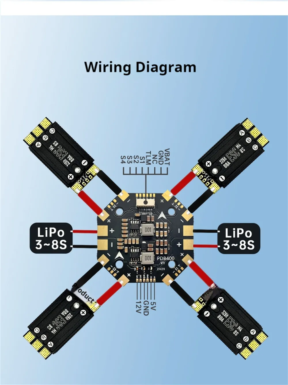 Aocoda-RC 80A 48K 3~8S AM32 Single ESC for RC FPV Racing Drone