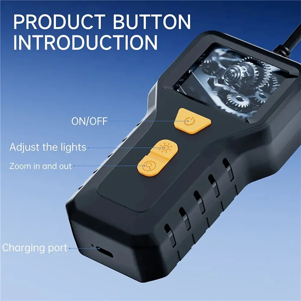 2m/5m/10m Handheld Car Detector Industrial Endoscope Camera 8mm Probe 2 Inch HD Screen 1920 x 1080P Pipeline Waterproof Portable 2m/5m/10m Handheld Car Detector Industrial Endoscope Camera 8mm Probe 2 Inch HD Screen 1920 x 1080P Pipeline Waterproof Portable