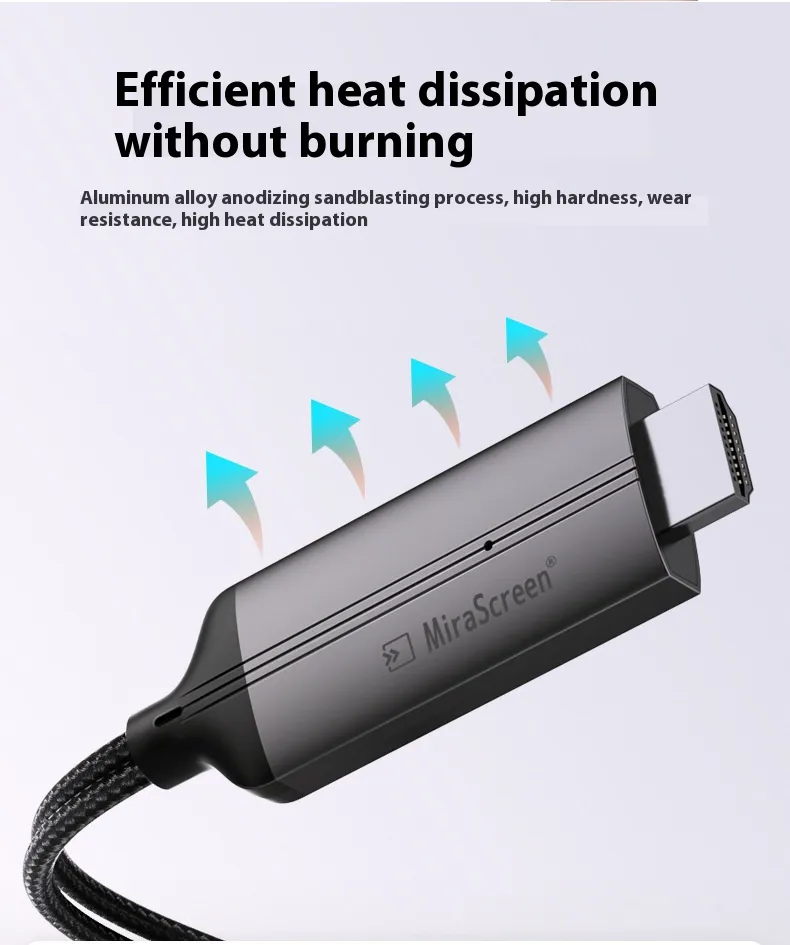 MiraScreen 3-in-1 USB to HDTV Cable 1080P HD Video Conversion Cable Same Screen Cable TV Computer 2 Meters Screen Projection Cable MiraScreen 3-in-1 USB to HDTV Cable 1080P HD Video Conversion Cable Same Screen Cable TV Computer 2 Meters Screen Projection Cable