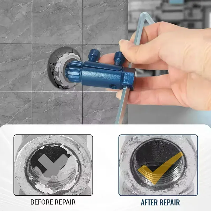 Broken Pipe Head Screw Extraction Faucet Angle Valve Broken Wire Extractor 1/2 inch 3/4 inch Thread Removal Tool Universal