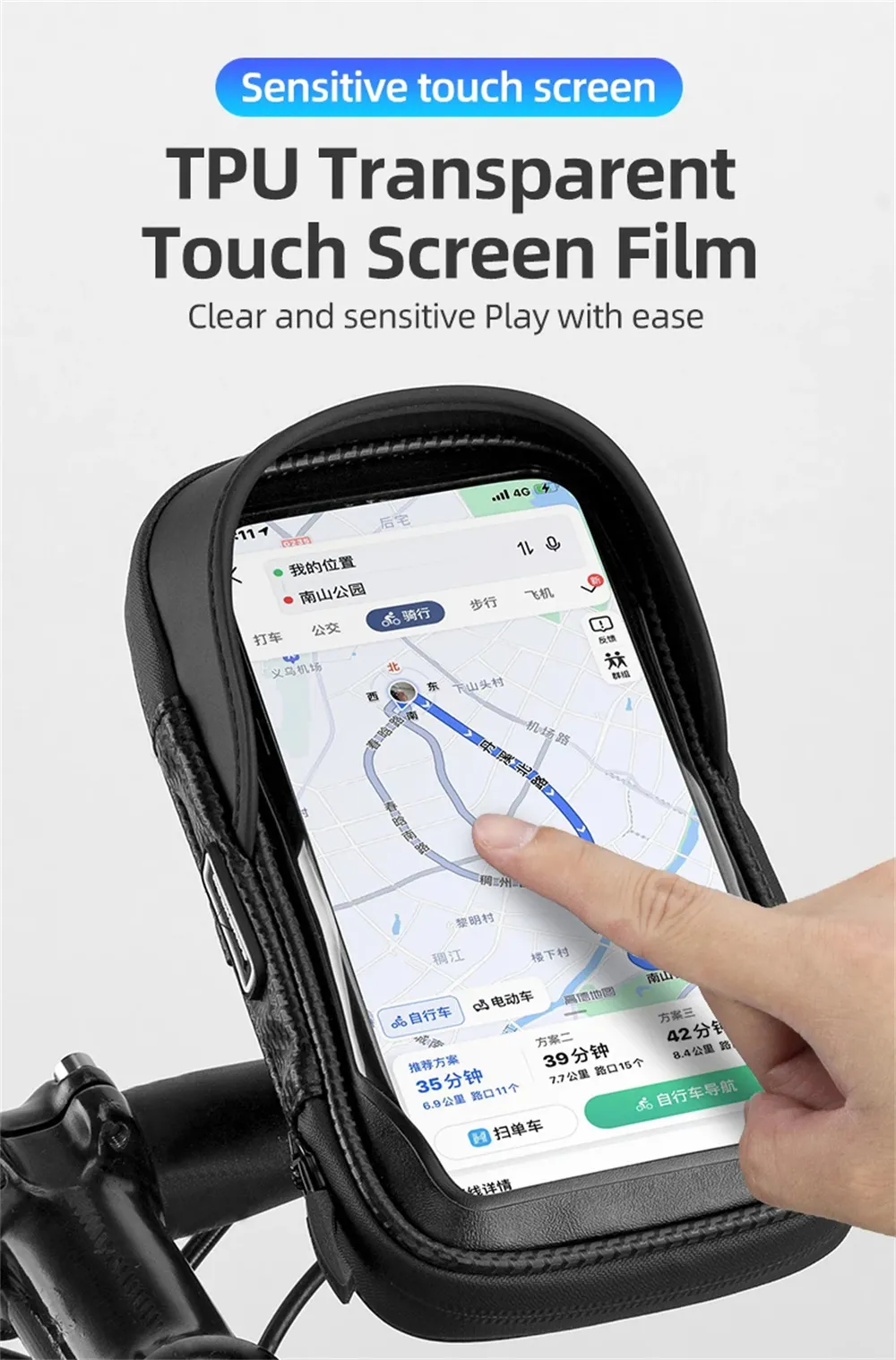 ROCKBROS B17-7 6.2'' Portable Touch Screen Phone Holder Bicycle Bag 360° Adjustable Waterproof Bike Front Frame Bag ROCKBROS B17-7 6.2'' Portable Touch Screen Phone Holder Bicycle Bag 360° Adjustable Waterproof Bike Front Frame Bag