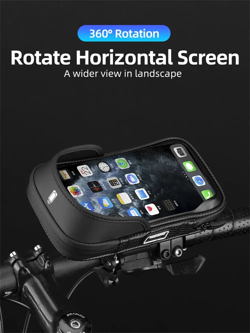 ROCKBROS B17-7 6.2'' Portable Touch Screen Phone Holder Bicycle Bag 360° Adjustable Waterproof Bike Front Frame Bag ROCKBROS B17-7 6.2'' Portable Touch Screen Phone Holder Bicycle Bag 360° Adjustable Waterproof Bike Front Frame Bag