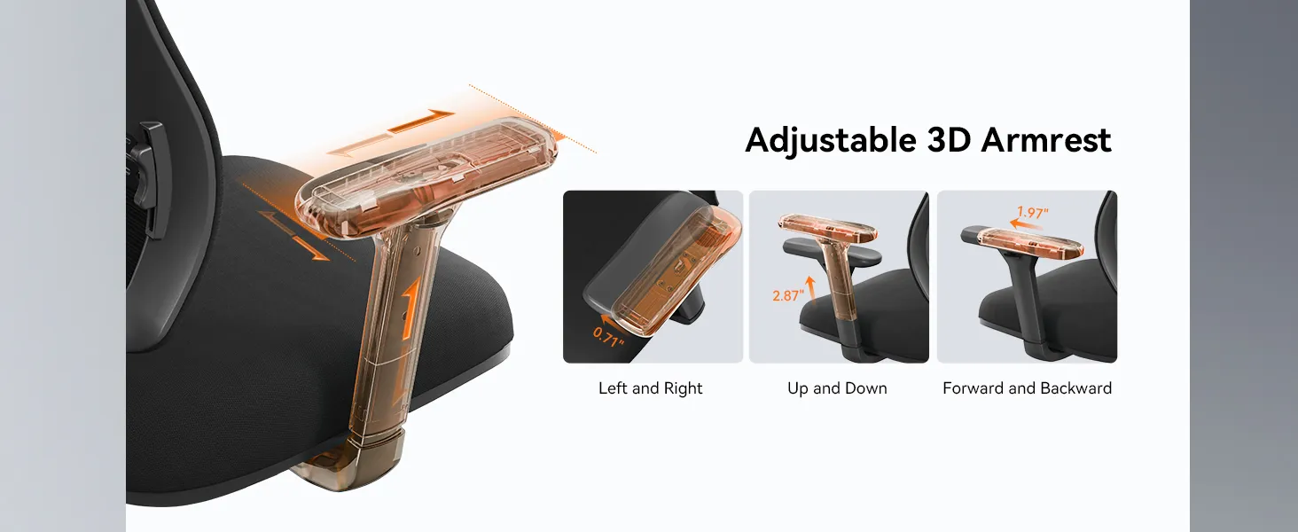 NEWTRAL MAGICH003 High Back Ergonomic Chair Auto-Following Backrest Adjustable Headrest Seat Depth Adaptive Lower Back Support 100-300 lbs Height Capacity