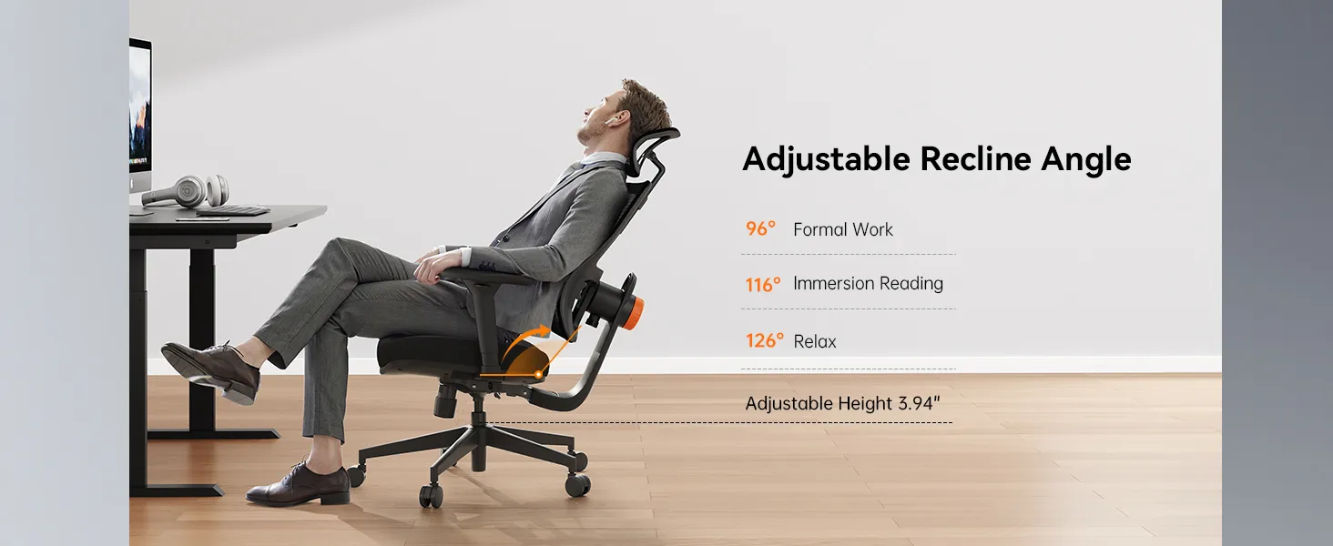 NEWTRAL MAGICH003 High Back Ergonomic Chair Auto-Following Backrest Adjustable Headrest Seat Depth Adaptive Lower Back Support 100-300 lbs Height Capacity