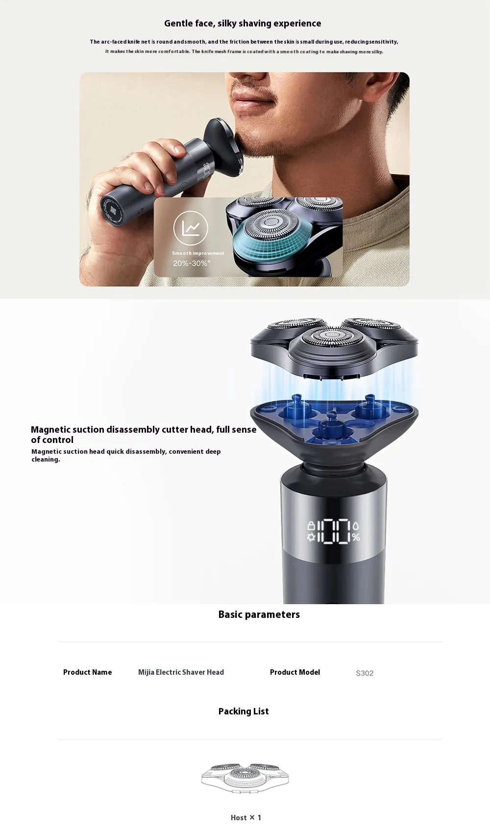 XIAOMI Electric Shaver Head For XIAOMI Mijia Electric Shaver S302 XIAOMI Electric Shaver Head For XIAOMI Mijia Electric Shaver S302