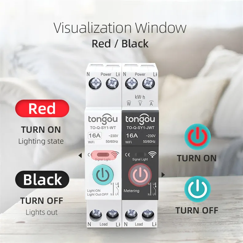 Tongou Tuya WiFi Smart Circuit Breaker Switch with Metering 32A-63A 90V-240V Remote Voice Control with App Timer Modes Smart Home Automation Tongou Tuya WiFi Smart Circuit Breaker Switch with Metering 32A-63A 90V-240V Remote Voice Control with App Timer Modes Smart Home Automation