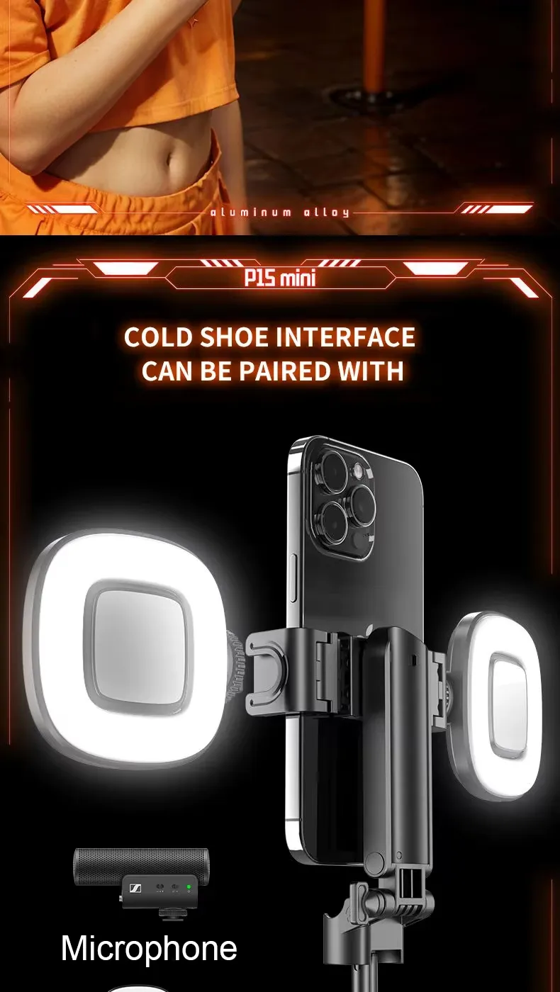 JC-25 Bluetooth Selfie Stick 360° Rotation Portable Mini 4 Leg Telescopic Stand with Wireless Remote for iPhone Android Phone Travel Vlog Photography