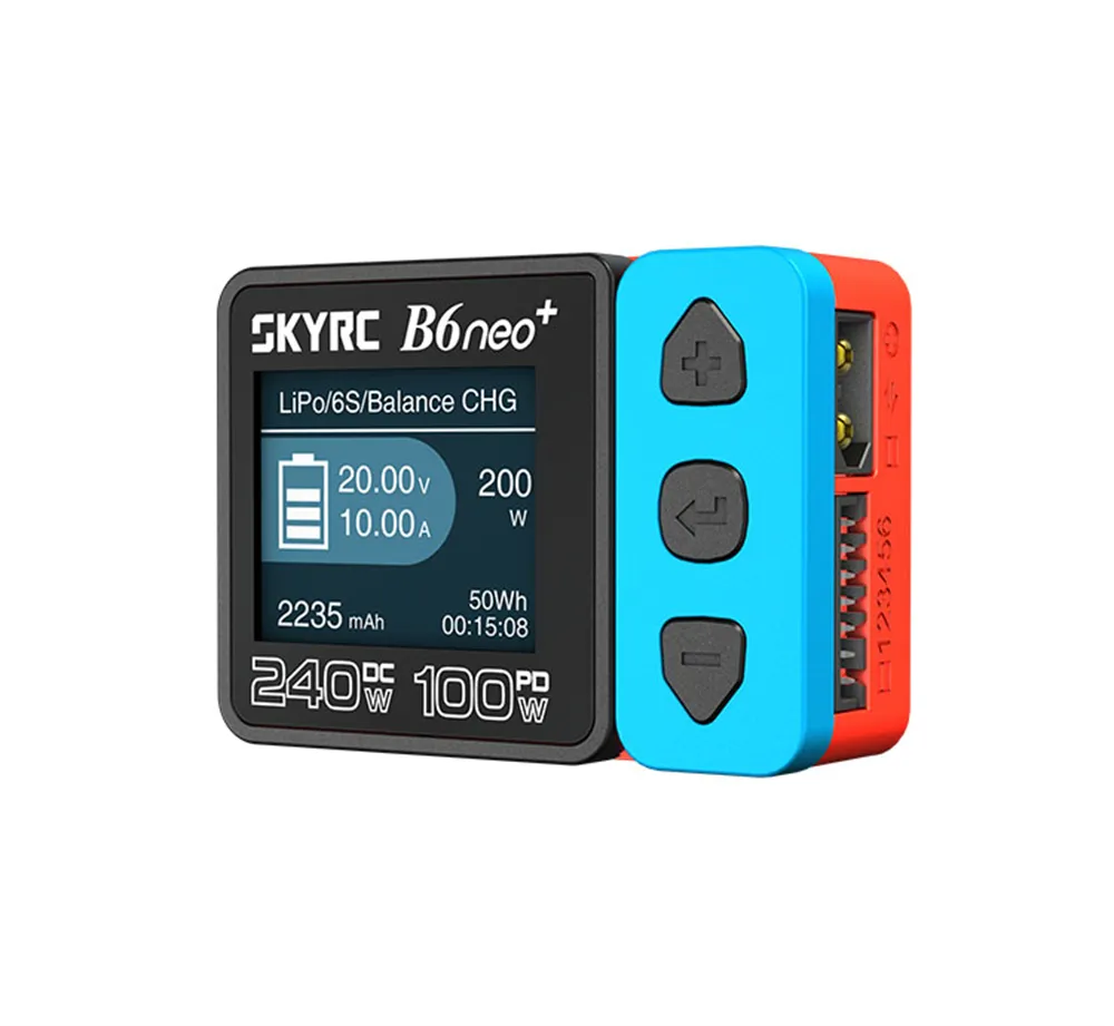SkyRC B6neo+ DC 240W 10A PD 126W Multi-function Smart Charger for RC Aircraft Charge 1-6cells LiPo/LiFe/LiIon/LiHV 2-15cells NiMH/NiCd 3S/6S/12S Pb Battery