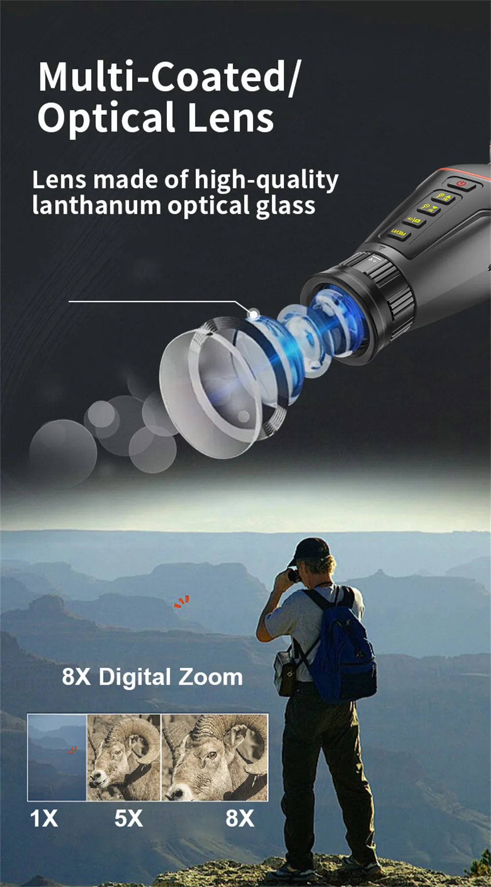 IPRee NV4300 Night Vision Monocular 4K 7X IR Telescope 8 Digital Zoom in 100% Darkness Taking Photos and Video NVG Hunting Scope Goggle IPRee NV4300 Night Vision Monocular 4K 7X IR Telescope 8 Digital Zoom in 100% Darkness Taking Photos and Video NVG Hunting Scope Goggle