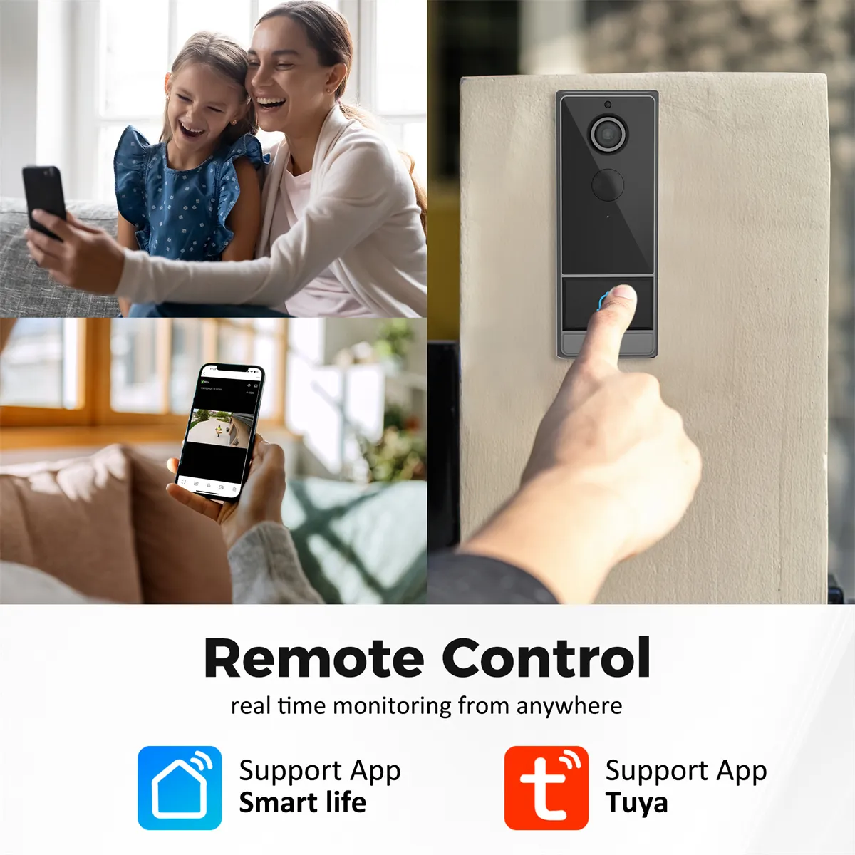 M19 Tuya Smart Video Doorbell 1080P HD WiFi Wireless Door Camera 120° Wide Angle Night Vision 2 Way Audio Smart Life APP Remote Control AI Human Detection 4000mAh Battery Home Security M19 Tuya Smart Video Doorbell 1080P HD WiFi Wireless Door Camera 120° Wide Angle Night Vision 2 Way Audio Smart Life APP Remote Control AI Human Detection 4000mAh Battery Home Security