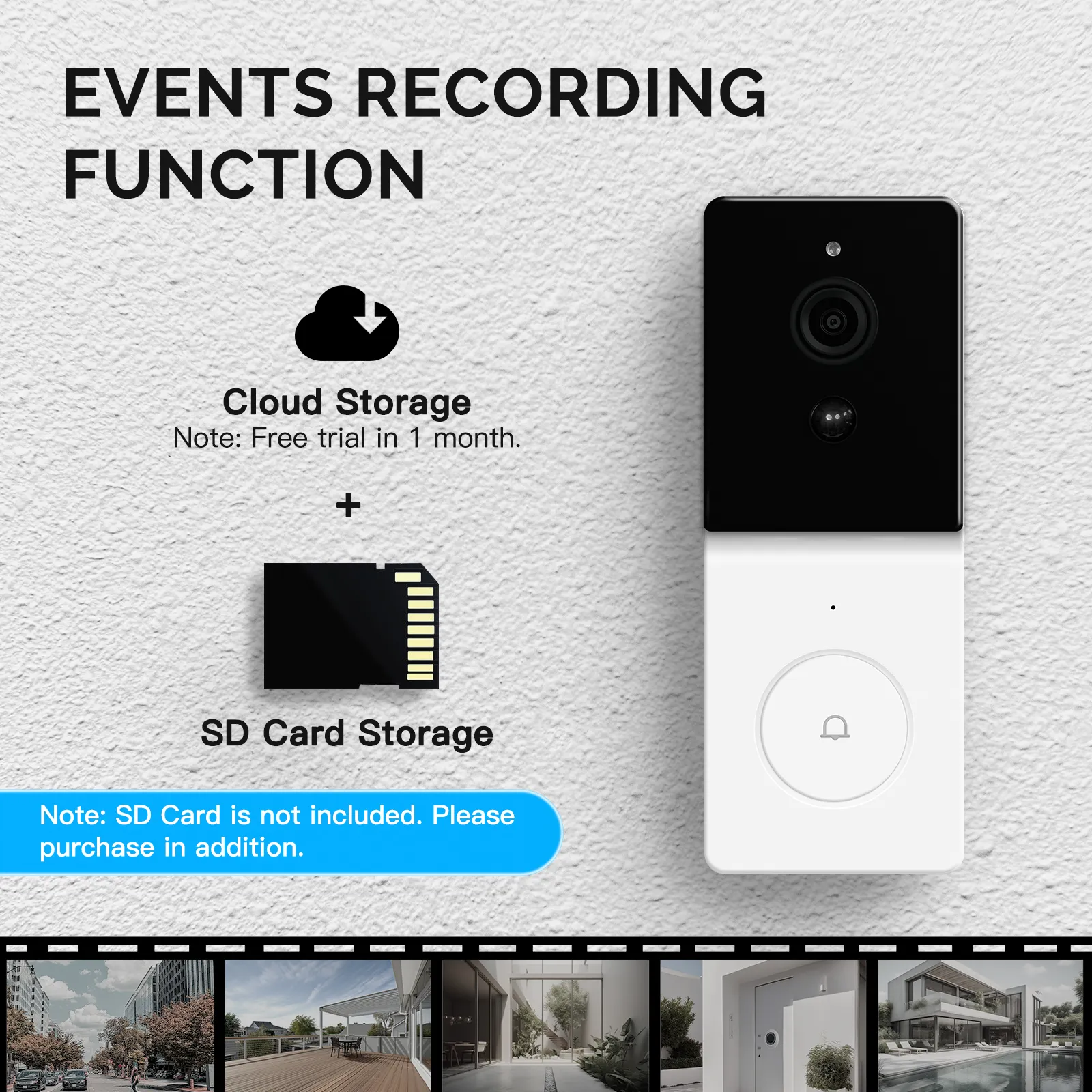 MoesHouse Tuya Smart WiFi Video Doorbell 1080P HD 140° Wide Angle Motion Detection 2-Way Audio IP65 Waterproof 5000mAh Battery Alexa Cloud SD Storage Wireless Chime Visual Door Bell MoesHouse Tuya Smart WiFi Video Doorbell 1080P HD 140° Wide Angle Motion Detection 2-Way Audio IP65 Waterproof 5000mAh Battery Alexa Cloud SD Storage Wireless Chime Visual Door Bell