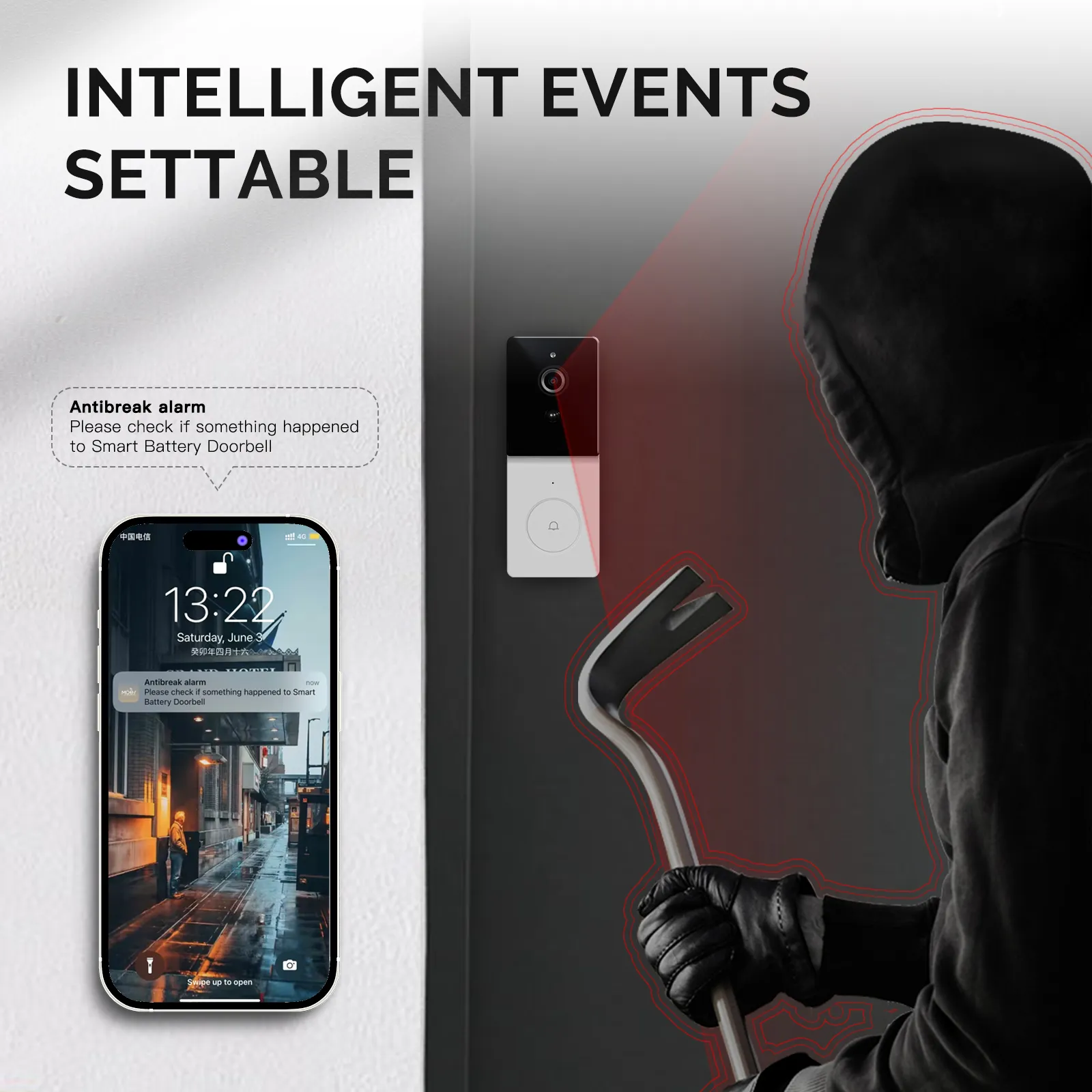 MoesHouse Tuya Smart WiFi Video Doorbell 1080P HD 140° Wide Angle Motion Detection 2-Way Audio IP65 Waterproof 5000mAh Battery Alexa Cloud SD Storage Wireless Chime Visual Door Bell MoesHouse Tuya Smart WiFi Video Doorbell 1080P HD 140° Wide Angle Motion Detection 2-Way Audio IP65 Waterproof 5000mAh Battery Alexa Cloud SD Storage Wireless Chime Visual Door Bell